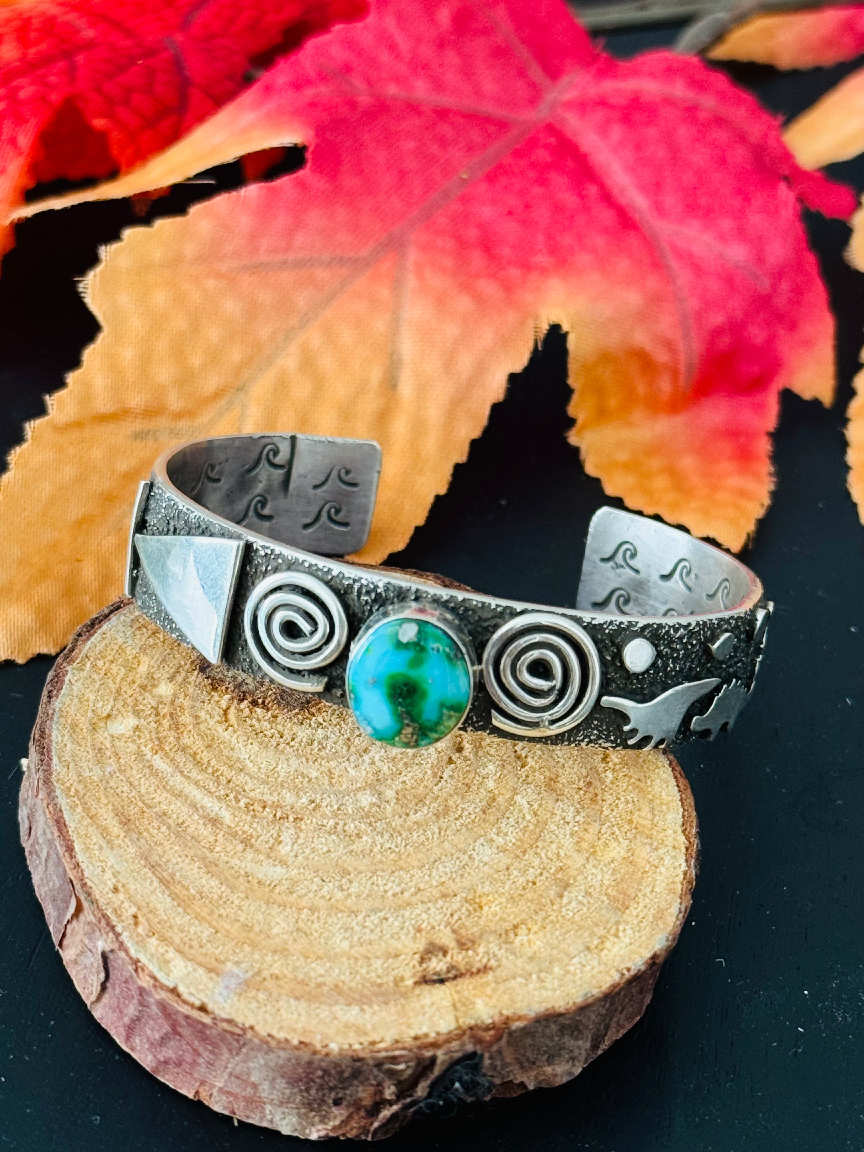 Alex Sanchez Sonoran Mountain Turquoise & Sterling Silver Cuff Bracelet