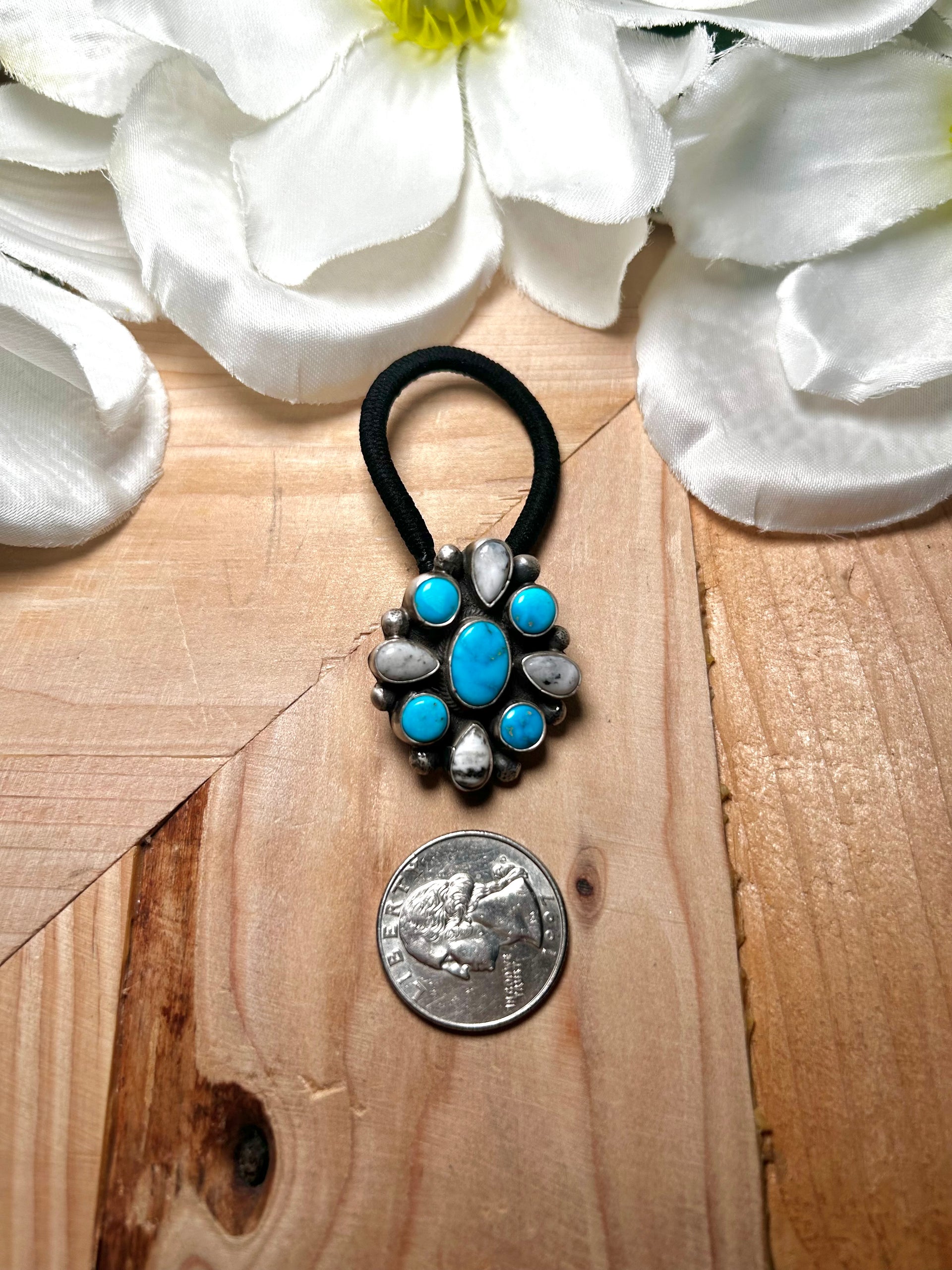 Sheila Becenti Multi Stone & Sterling Silver Hair Tie