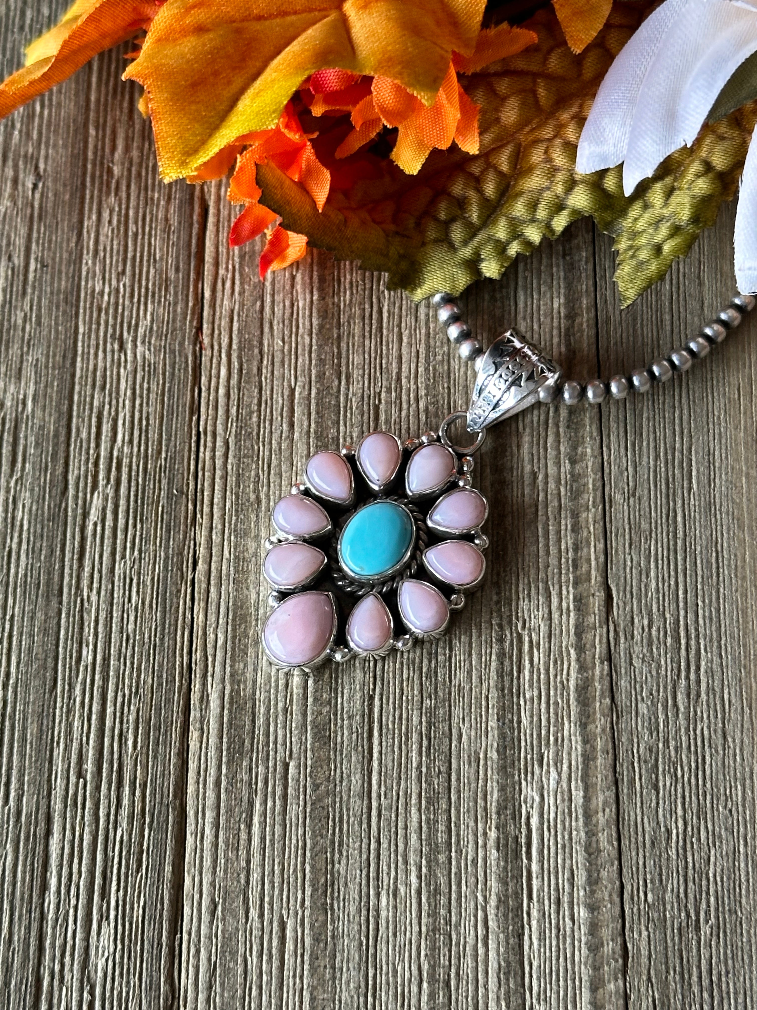 Southwest Handmade Multi Stone & Sterling Silver Pendant