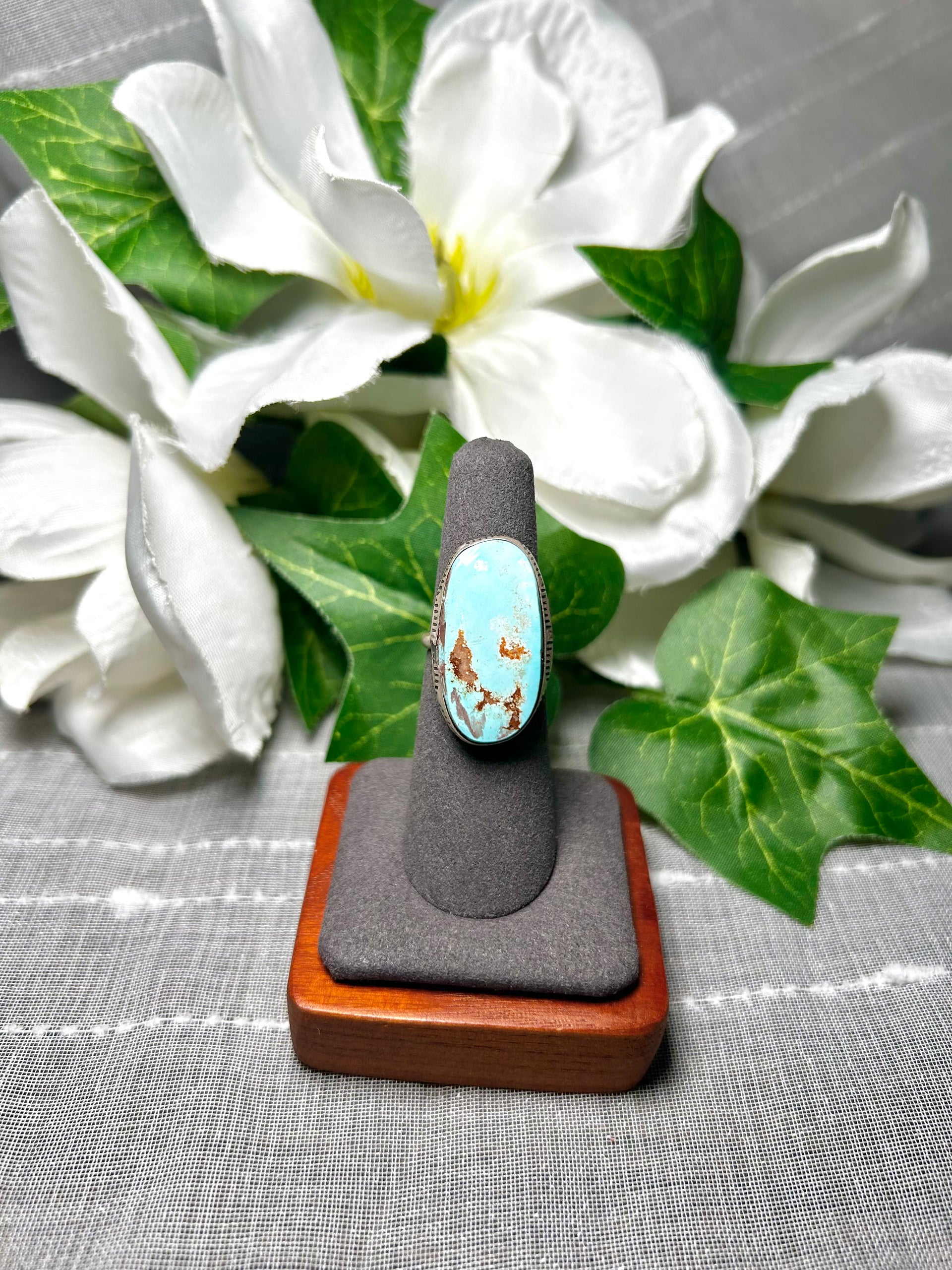 Navajo Made Royston Turquoise & Sterling Silver Ring Size 6