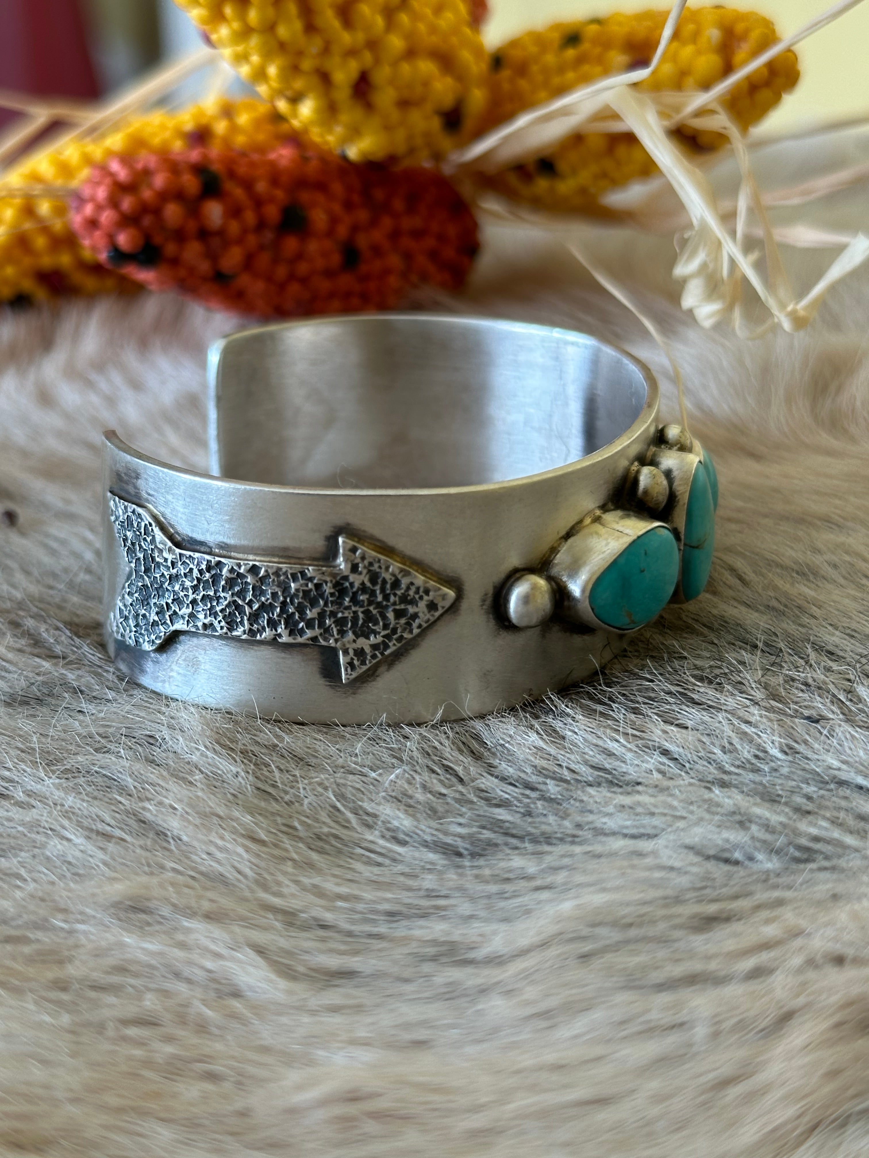 Kathleen Livingston Kingman Turquoise & Sterling Silver Cuff Bracelet