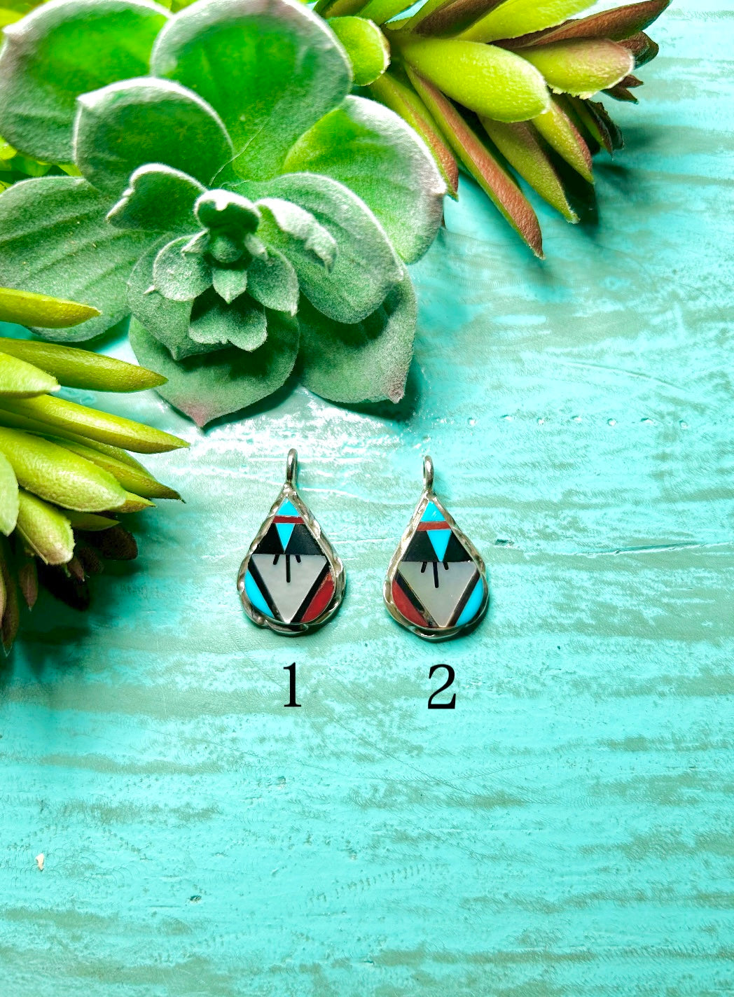 Zuni Made Multi Stone & Sterling Silver Pendant