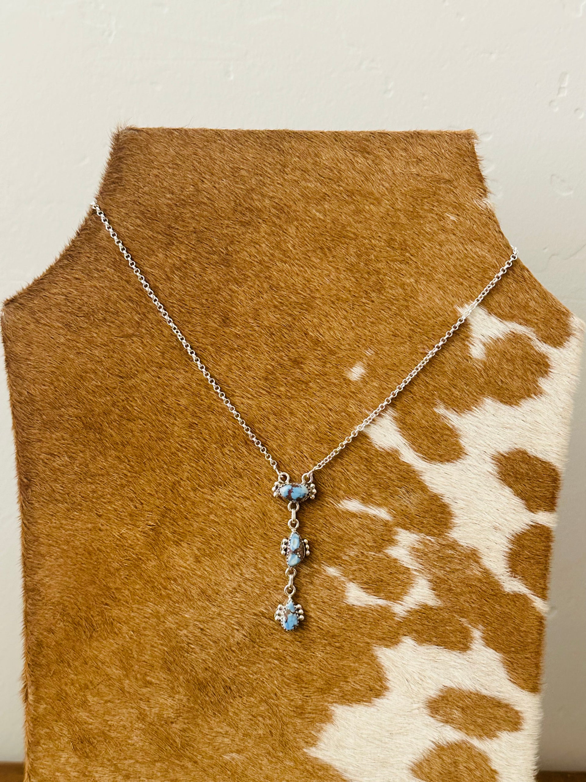 Southwest Handmade Golden Hills Turquoise & Sterling Silver Necklace