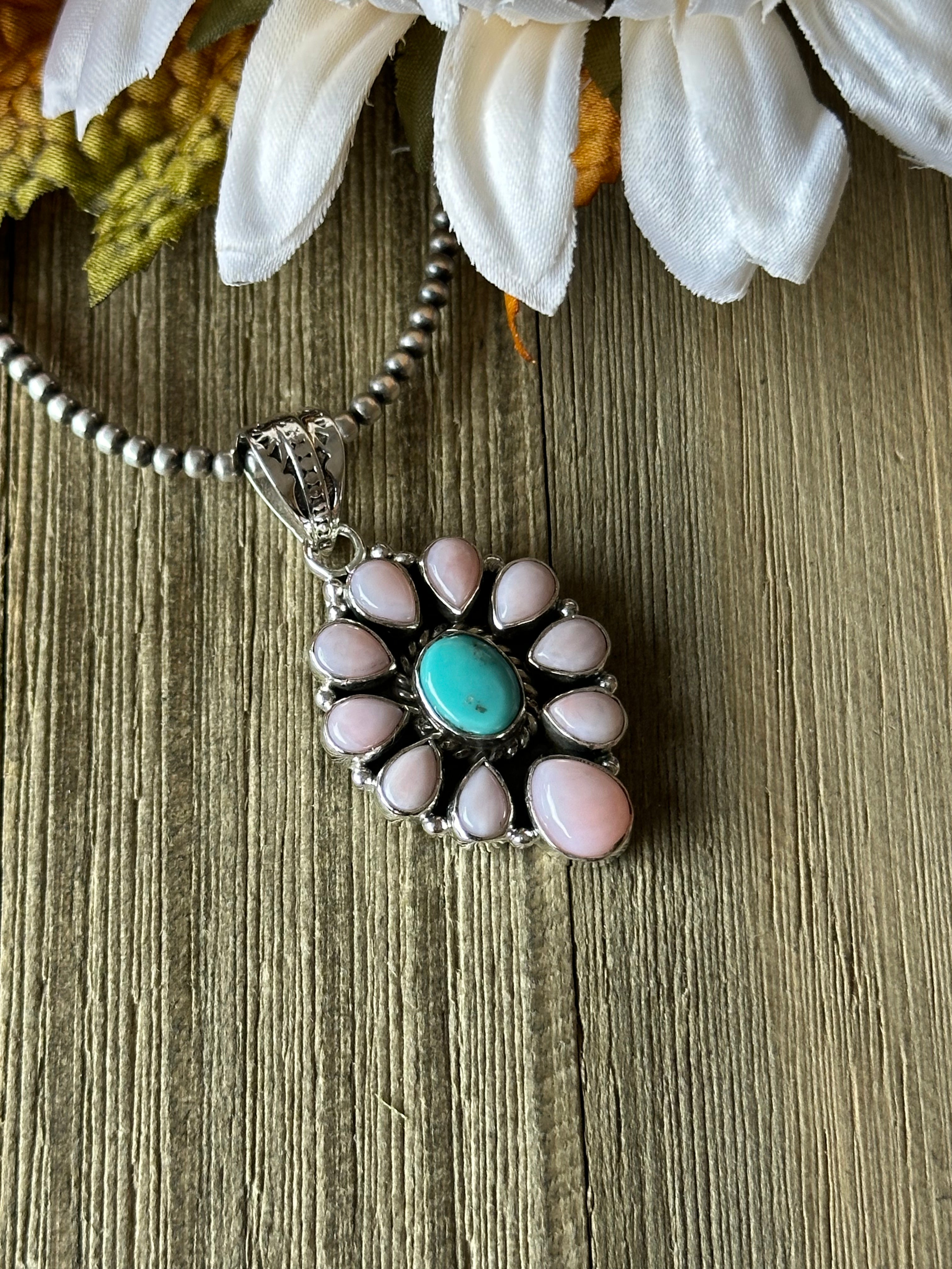 Southwest Handmade Multi Stone & Sterling Silver Pendant