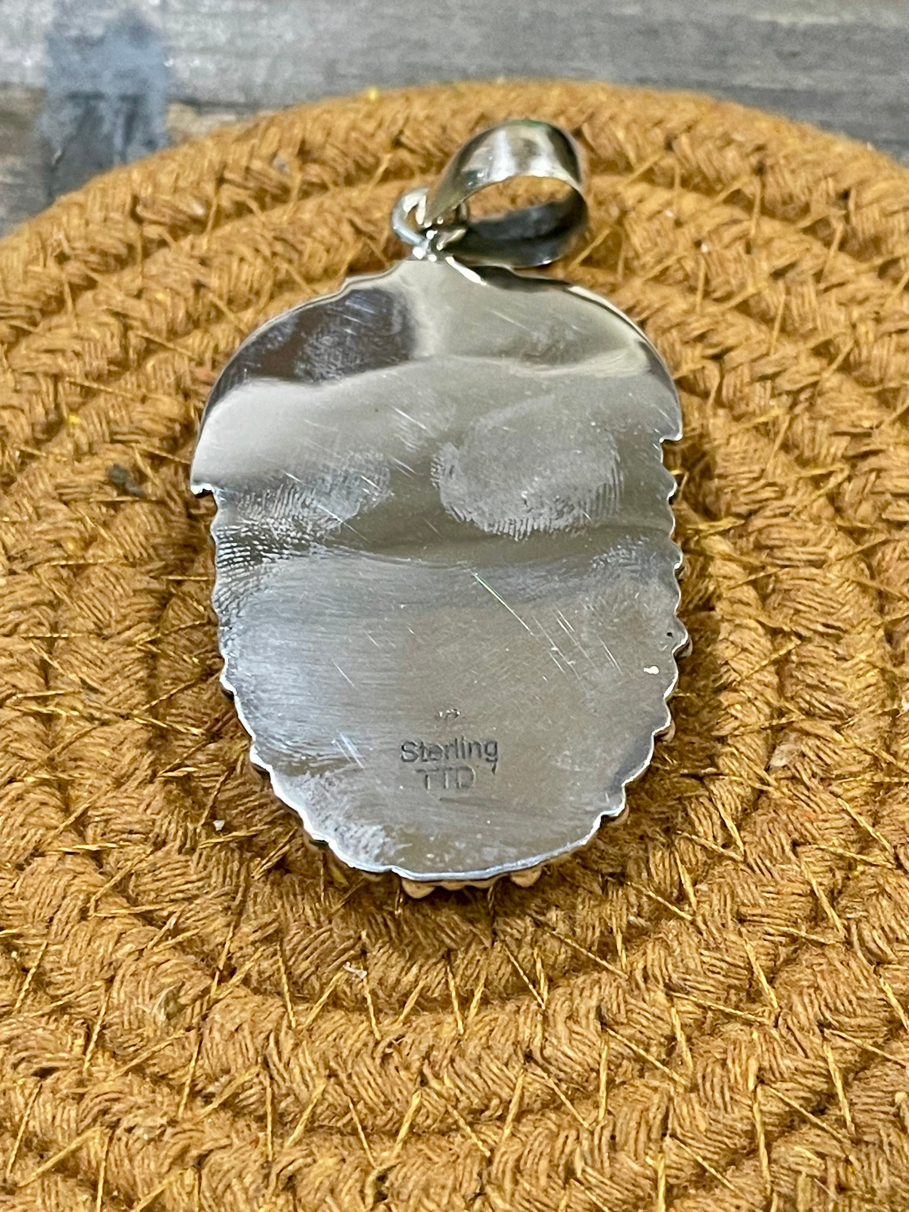 Southwest Handmade Pink Larimar & Sterling Silver Pendant