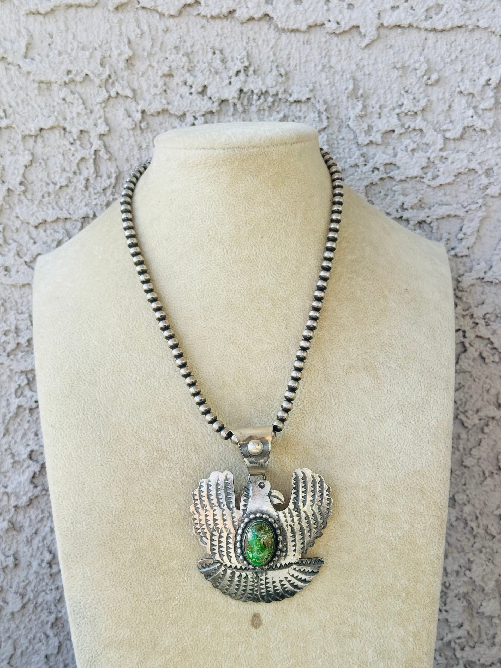Chimney Butte Sonoran Mountain & Sterling Silver Thunderbird Pendant