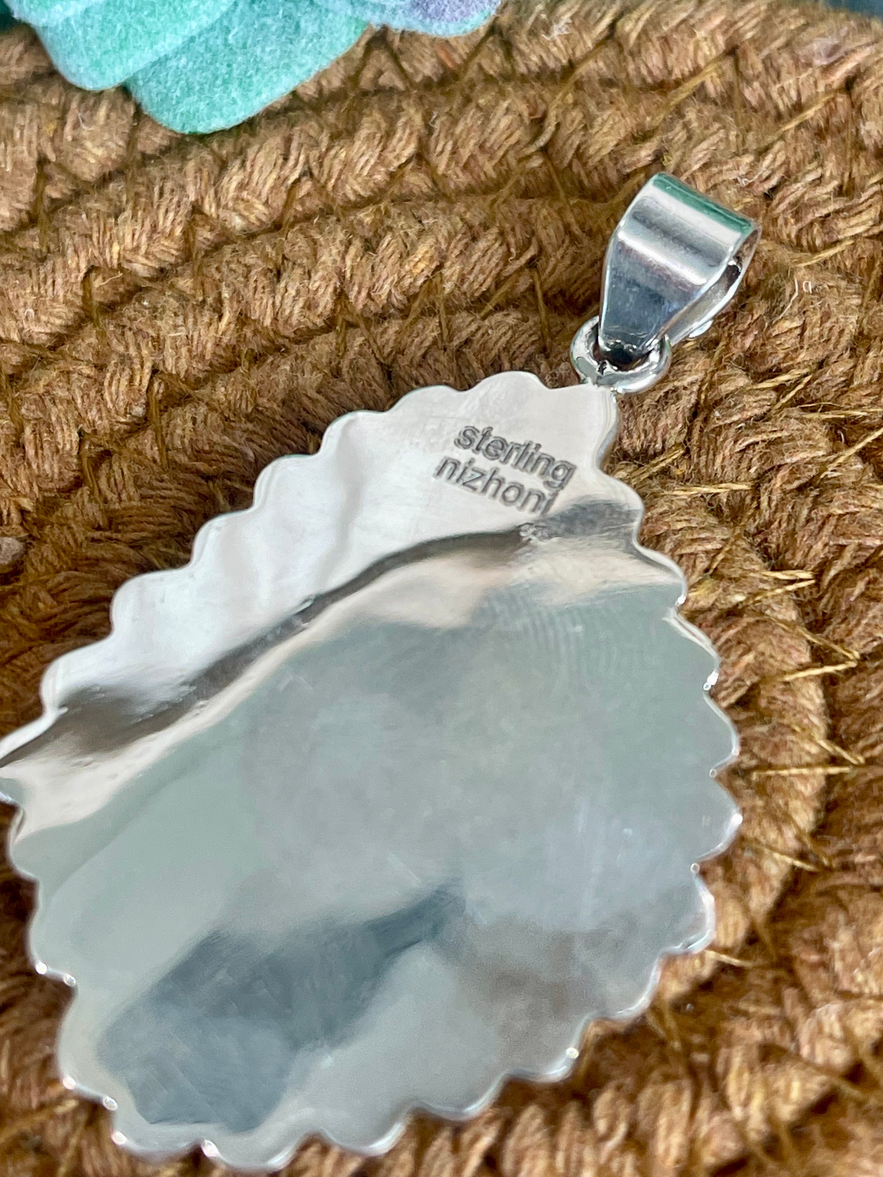 Southwest Palomino Variscite & Sterling Silver Pendant