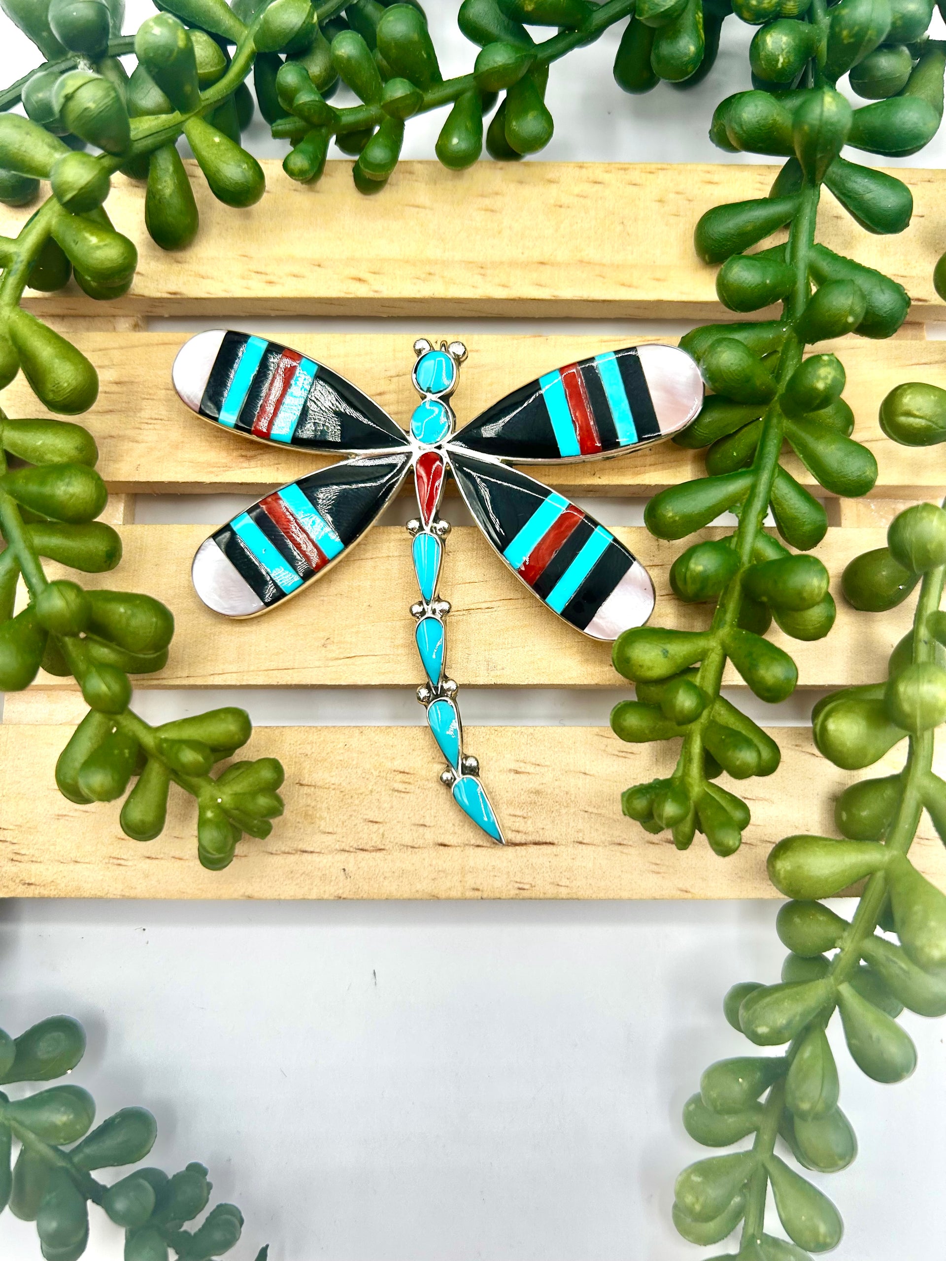 Zuni Multi Stone & Sterling Silver Pendant/Pin