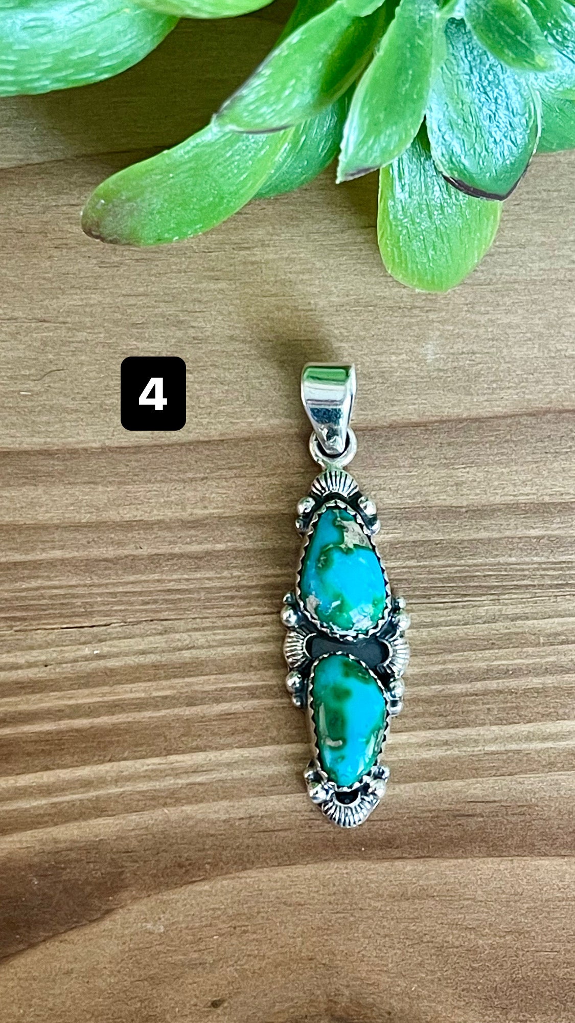 Southwest Handmade Sonoran Mountain Turquoise & Sterling Silver Pendant