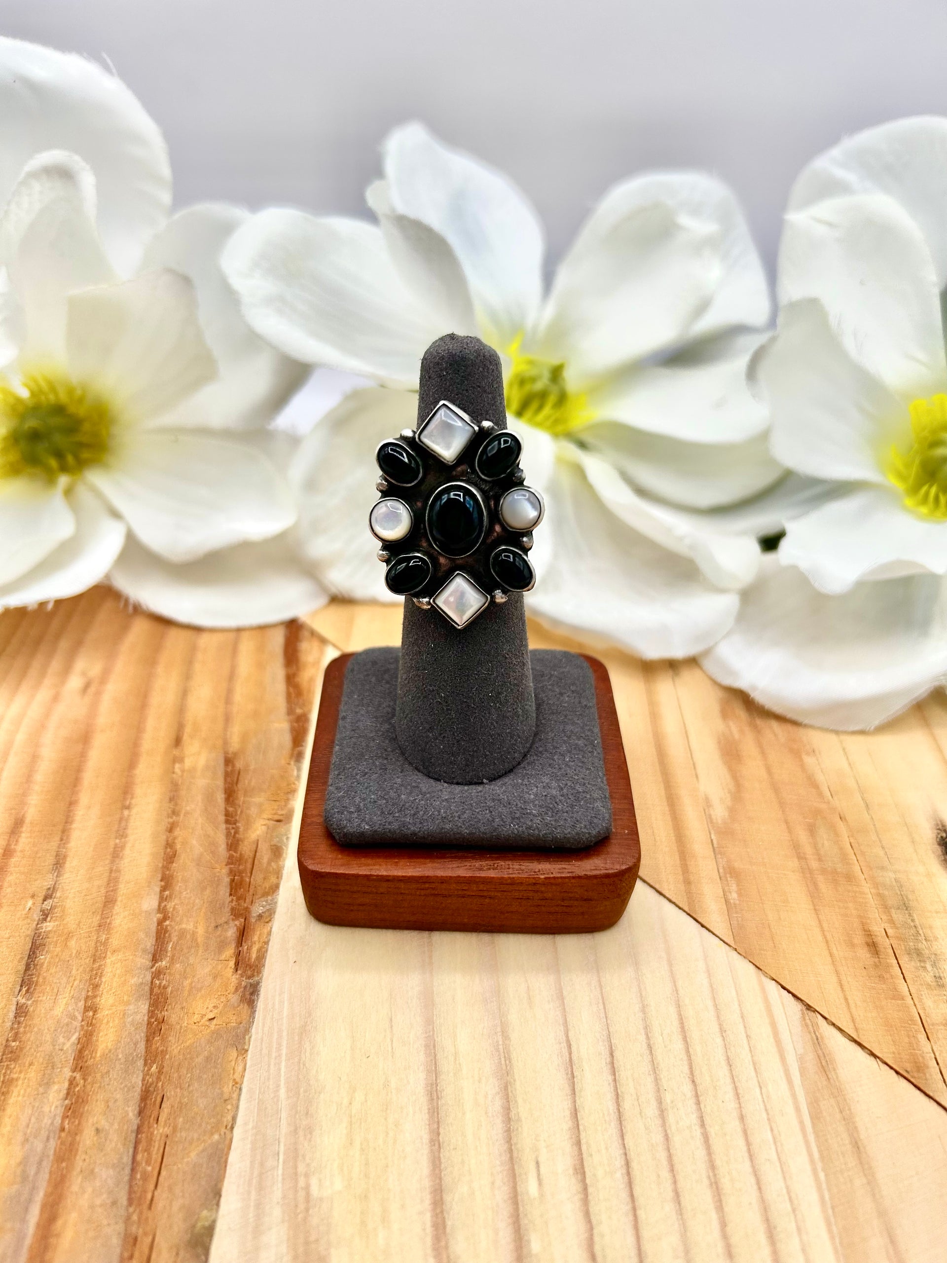 Sheila Becenti Multi Stone & Sterling Silver Ring Size 6