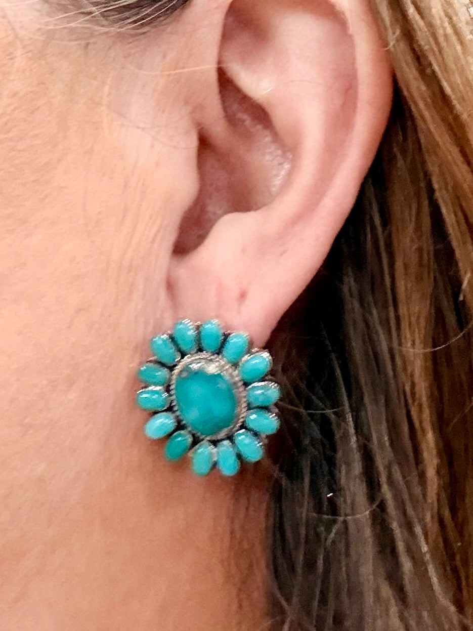 Southwest Handmade Turquoise & Sterling Silver Earrings
