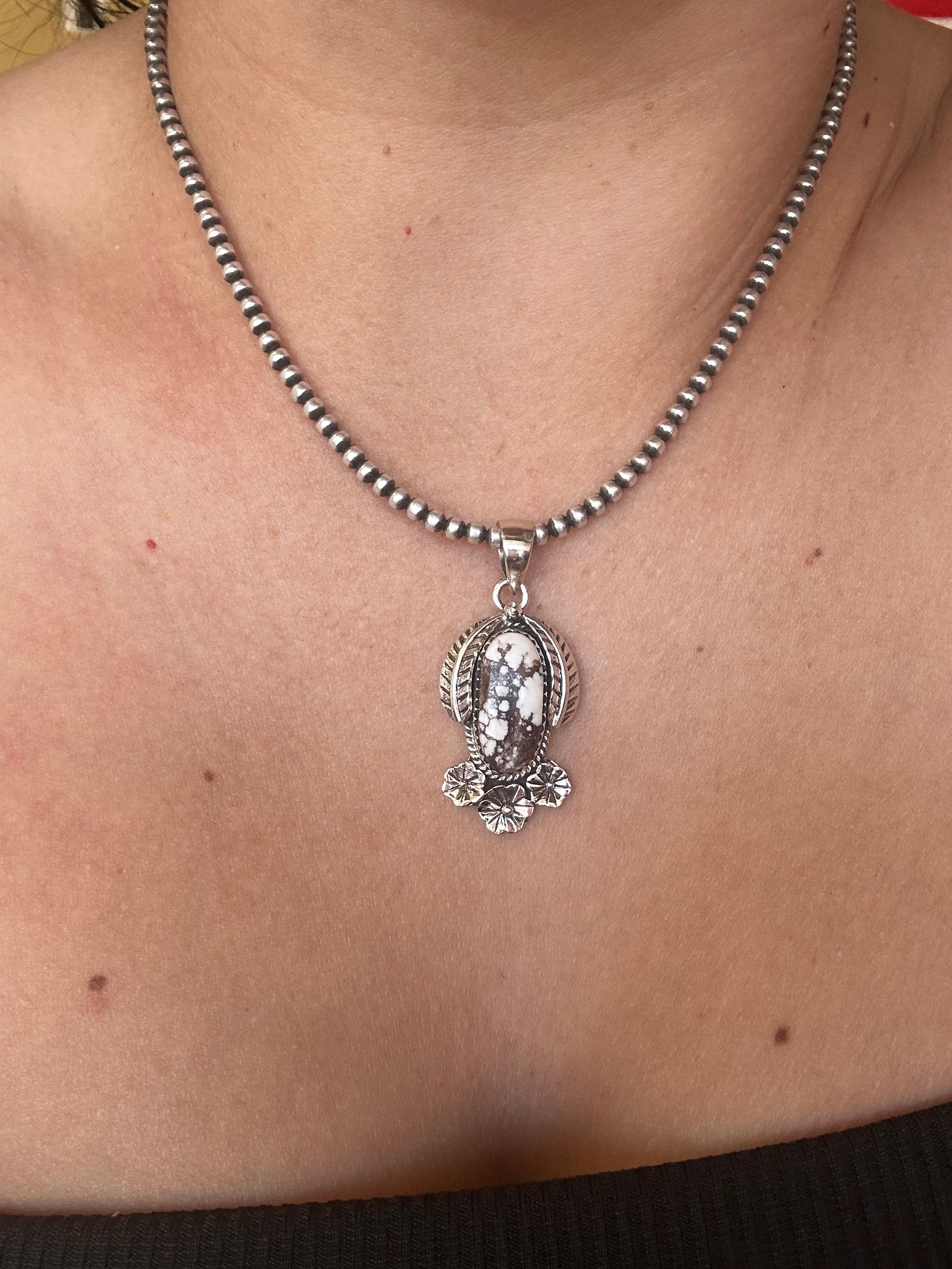 Southwest Handmade Wild Horse & Sterling Silver Pendant
