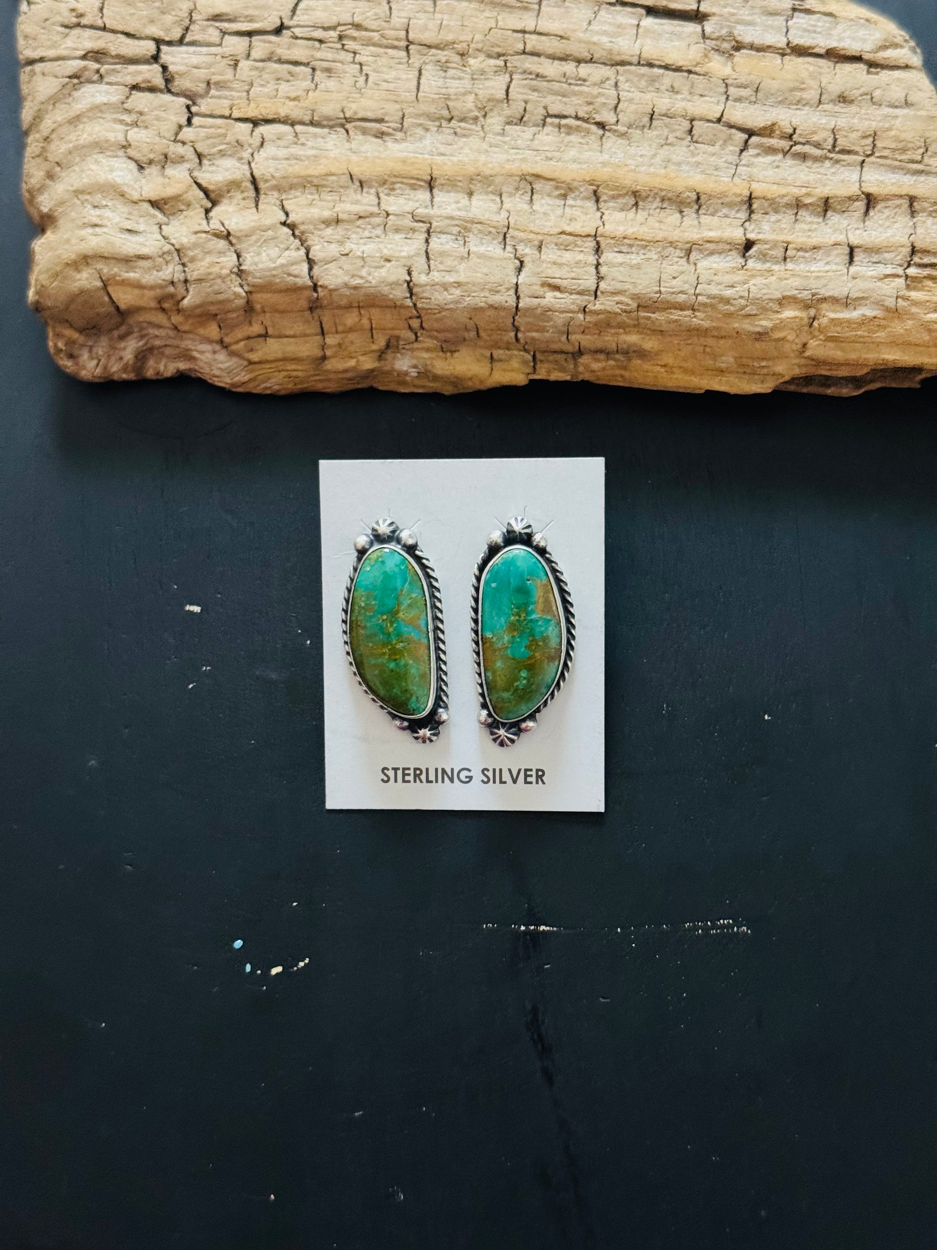 Elouise Kee Royston Turquoise & Sterling Silver Post Earring