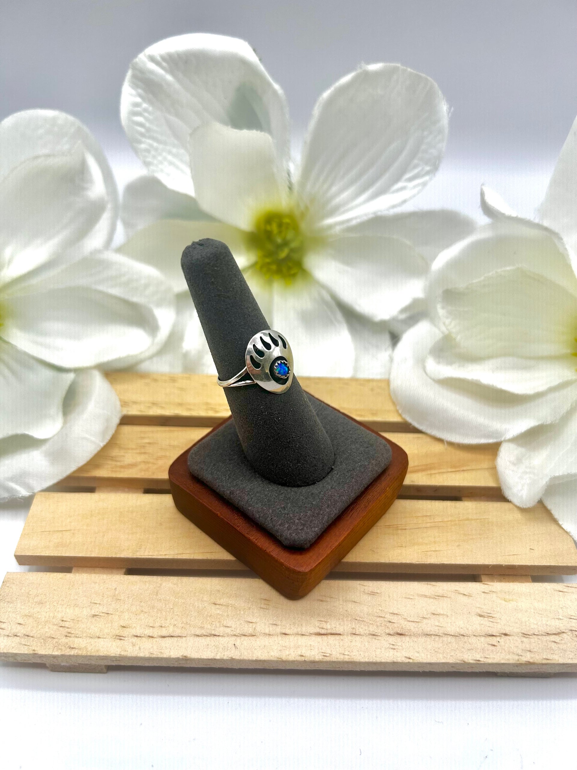 Navajo Made Opal & Sterling Silver Ring