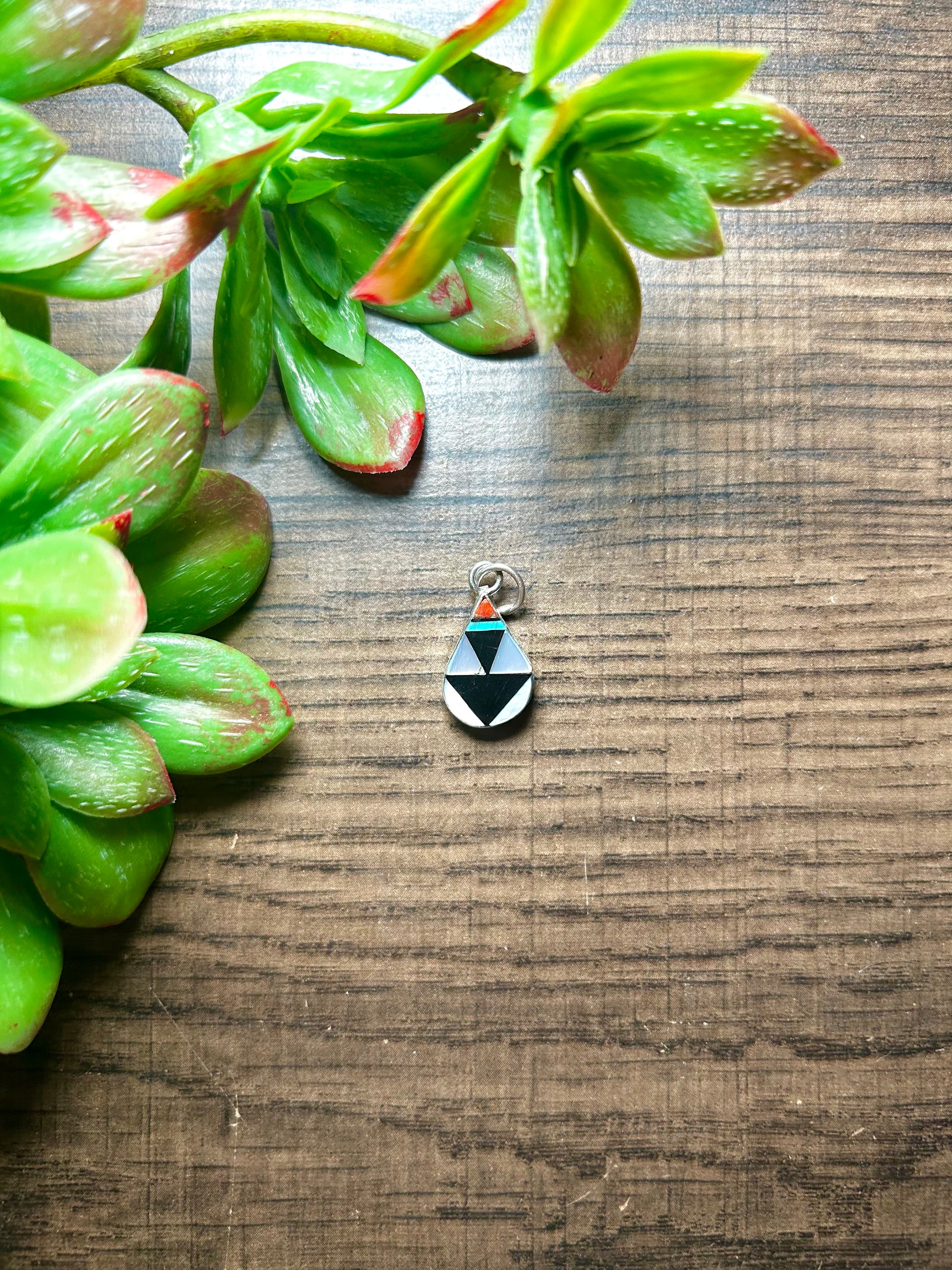 Zuni Made Multi Stone & Sterling Silver Pendant