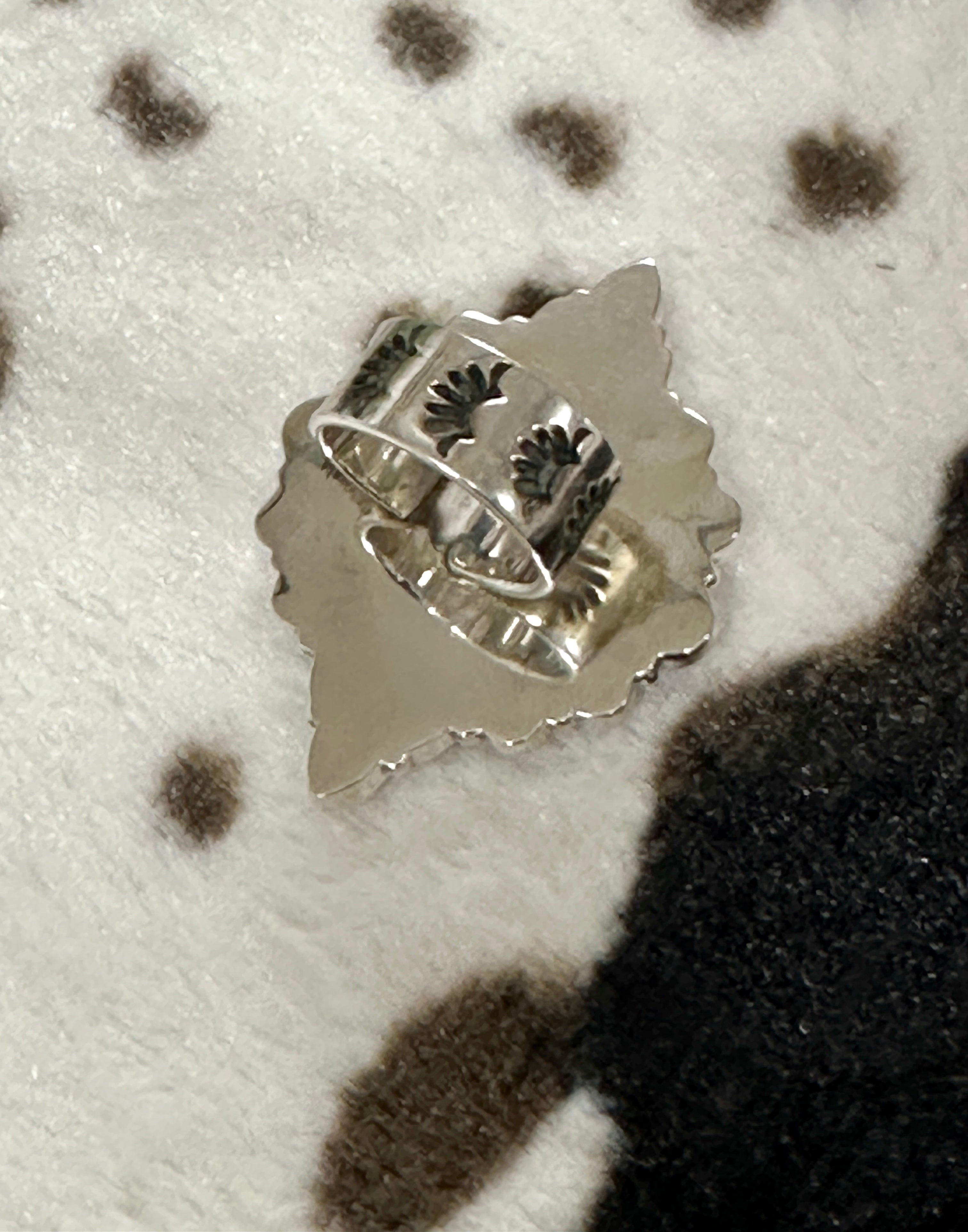 Southwest Handmade Multi Stone & Sterling Silver Cluster Adjustable Ring