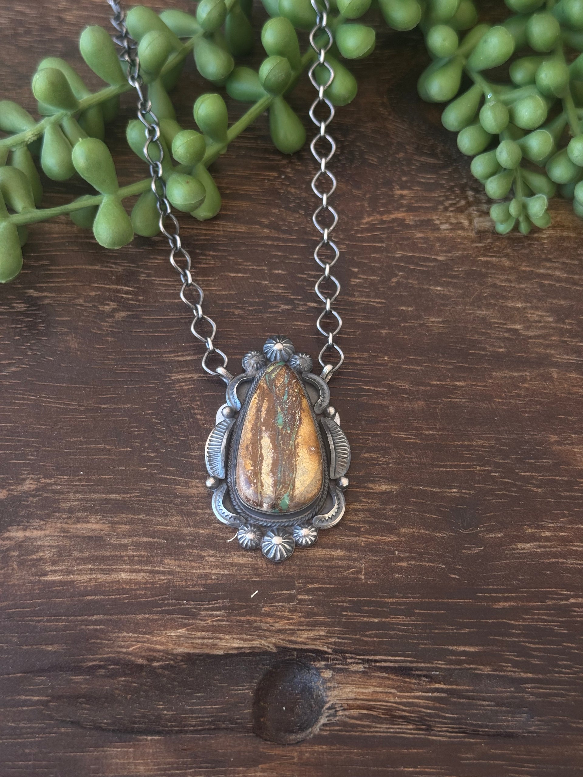 Bennie Ramone Boulder Turquoise & Sterling Silver Necklace