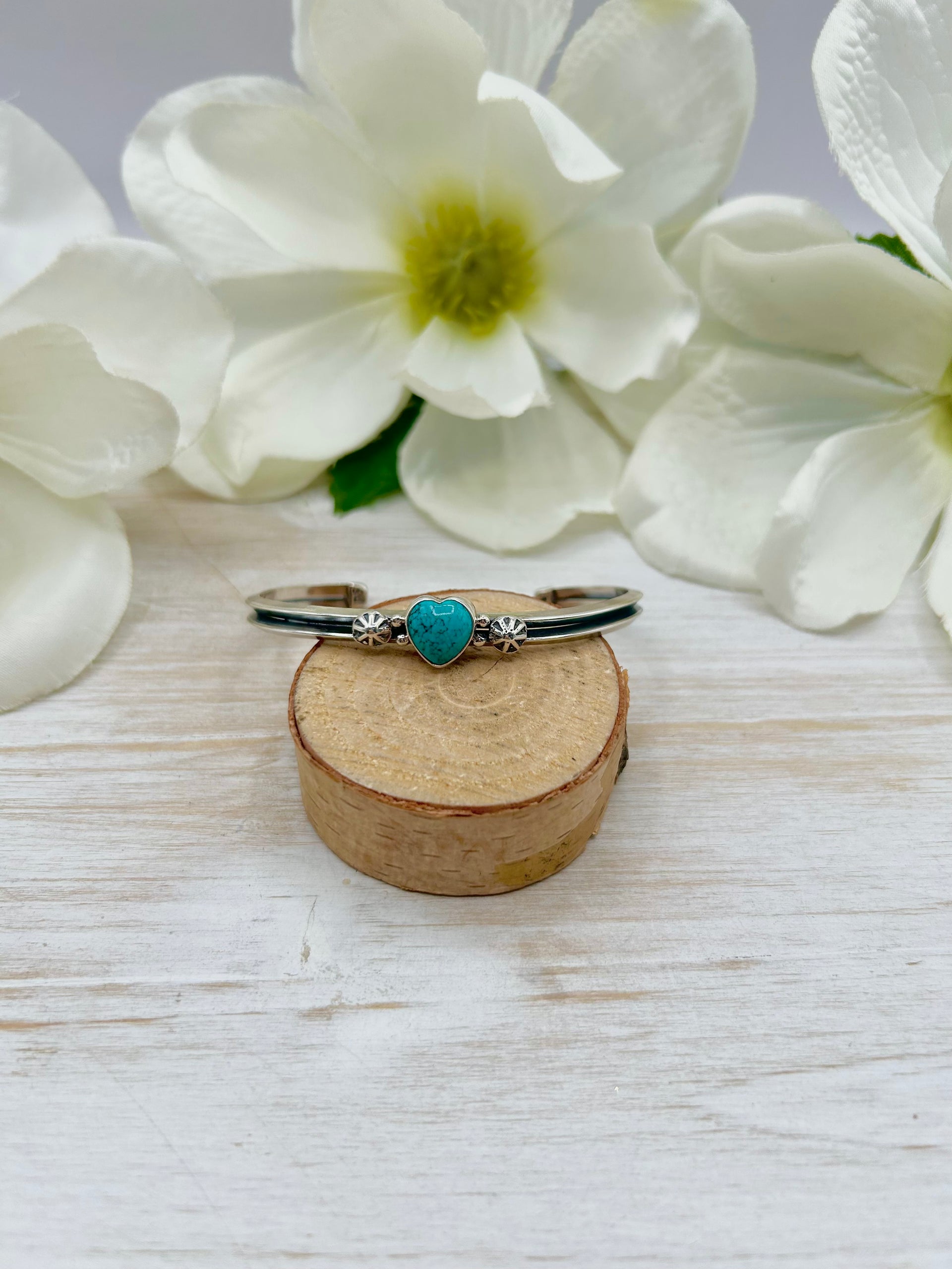 Navajo Made Kingman Turquoise & Sterling Silver Cuff Bracelet