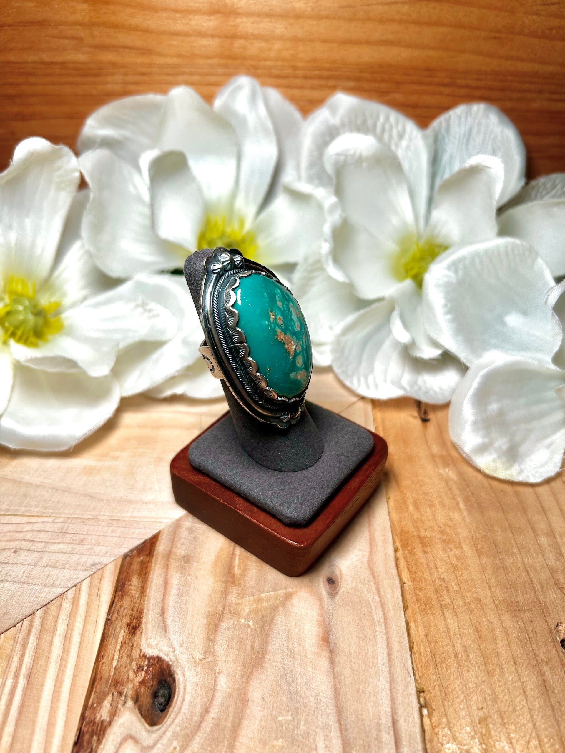 Scott Skeets Royston Turquoise & Sterling Silver Ring Size 6.5