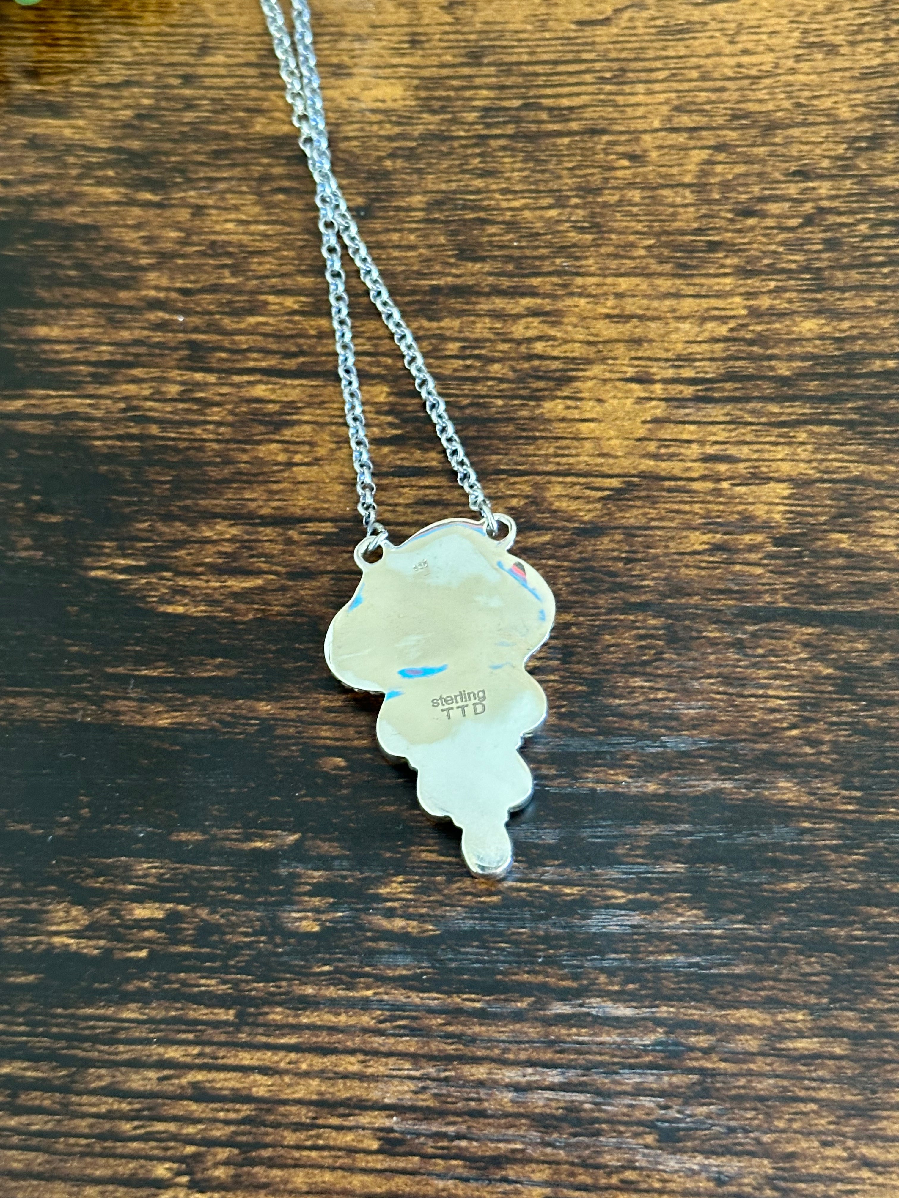 Southwest Handmade Multi Stone & Sterling Silver Rain Cloud Necklace