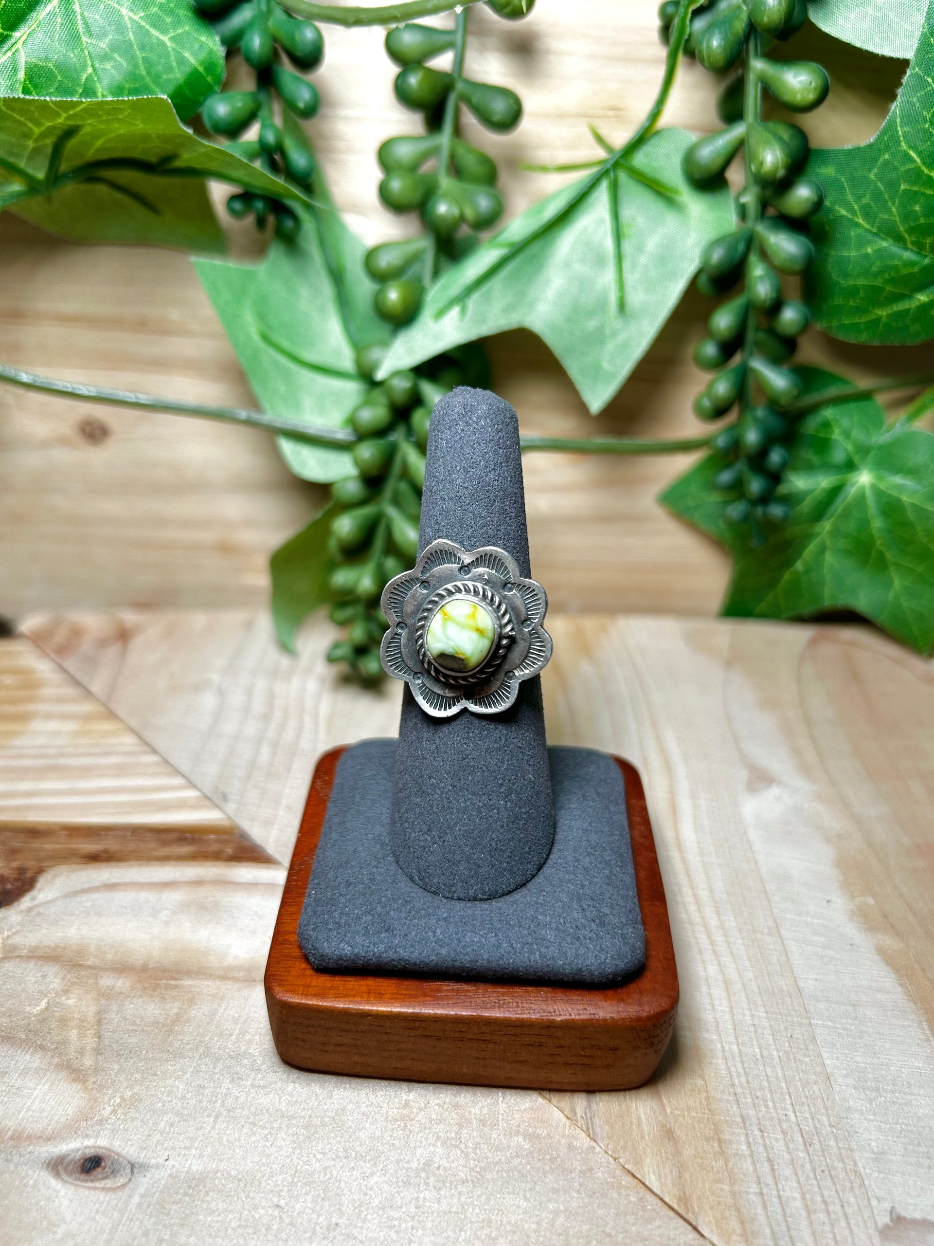 Tillie John Palomino Variscite  & Sterling Silver Ring Size 7.25