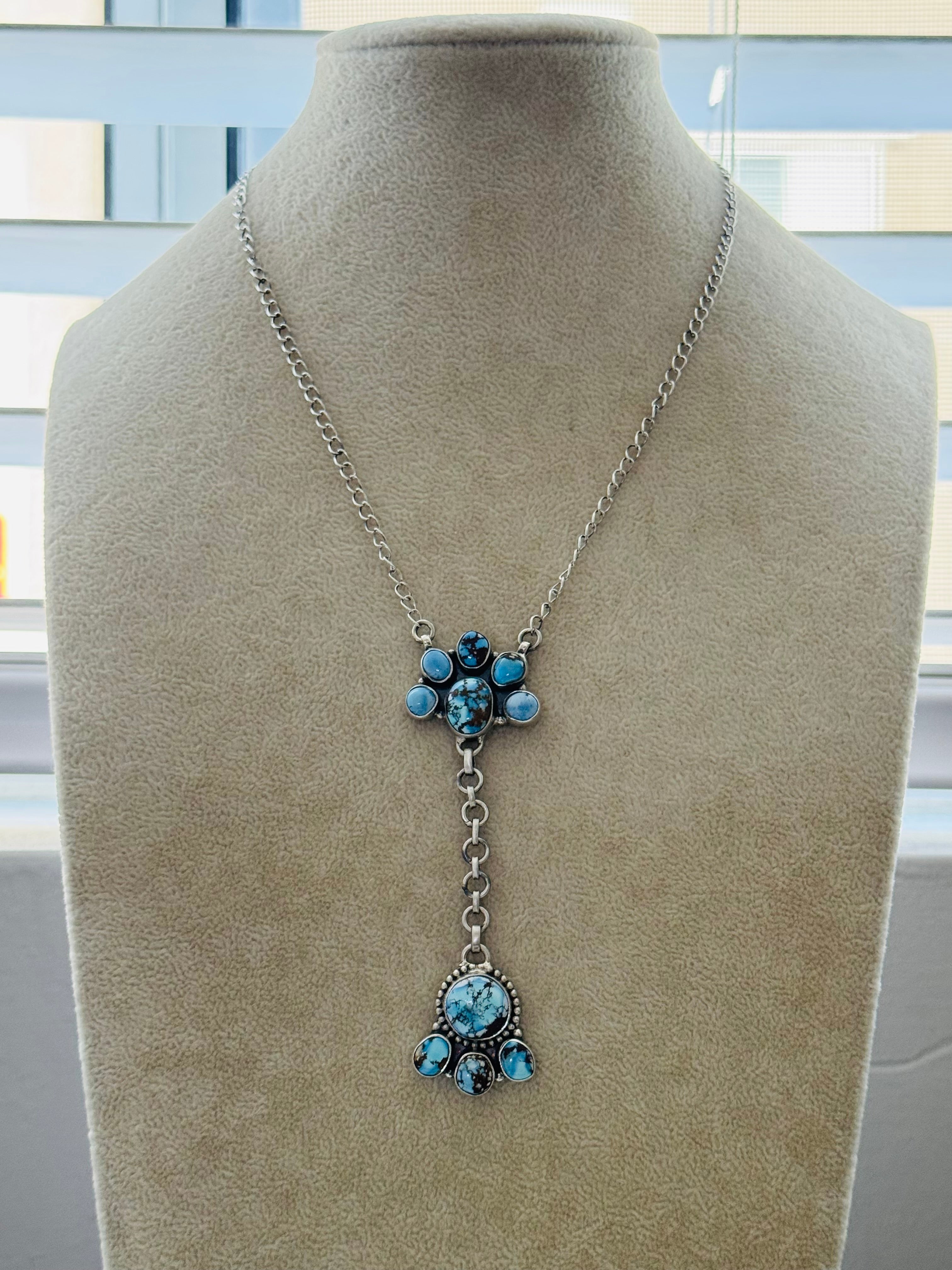 Southwest Handmade Golden Hills Turquoise & Sterling Silver Necklace