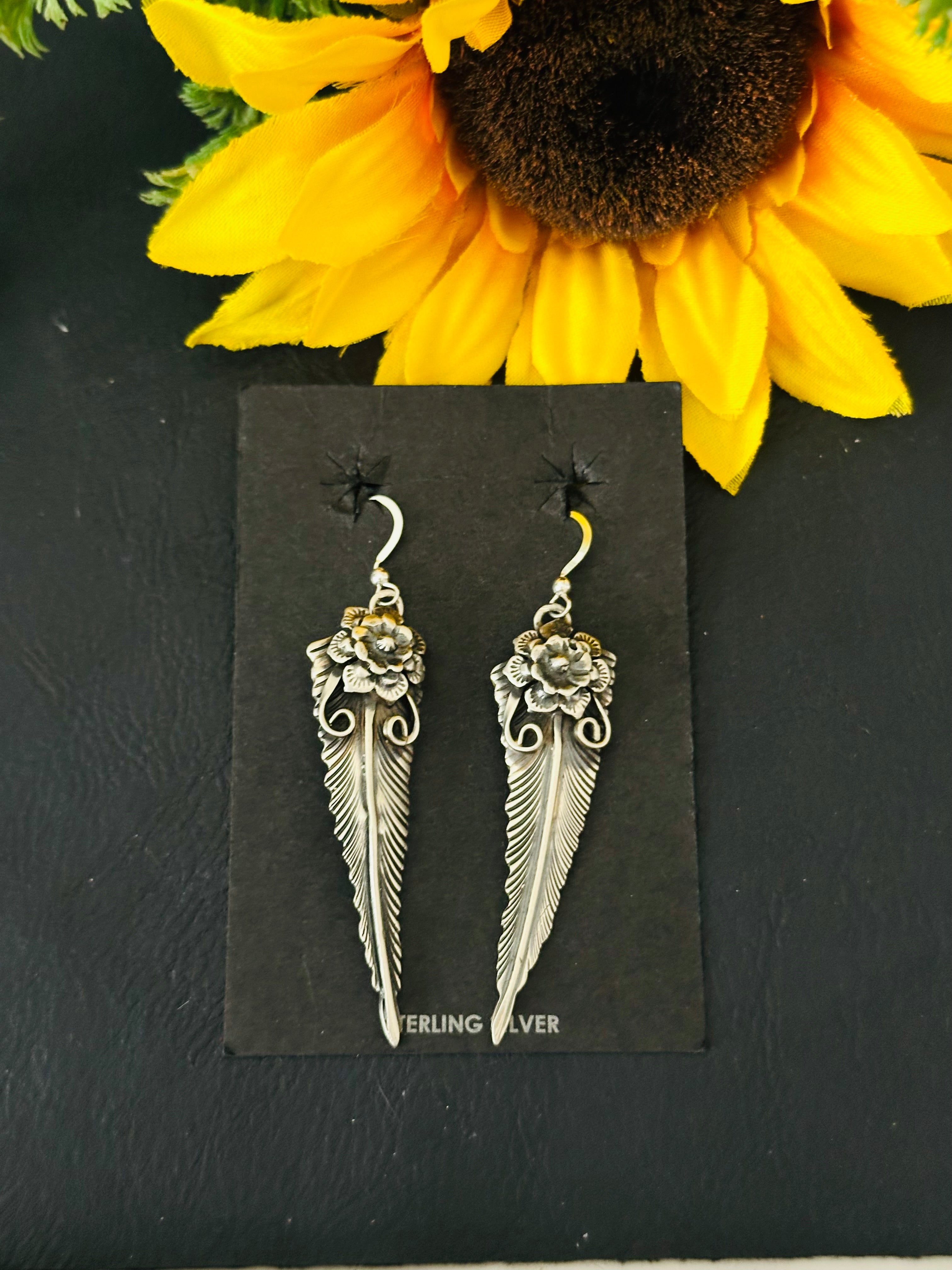 Belinda Begay Sterling Silver Dangle Earrings