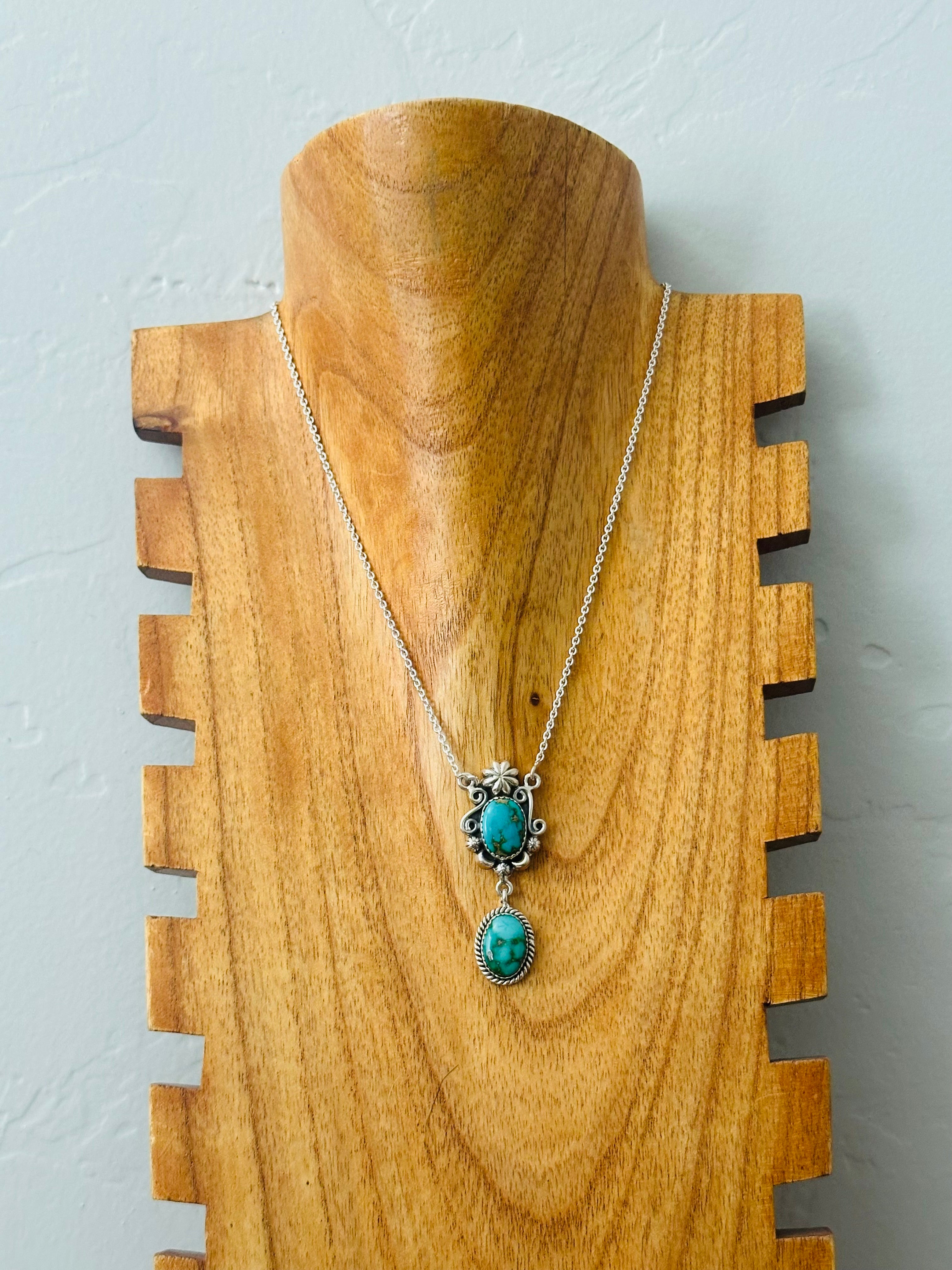 Southwest Made Sonoran Mountain Turquoise & Sterling Silver Necklace