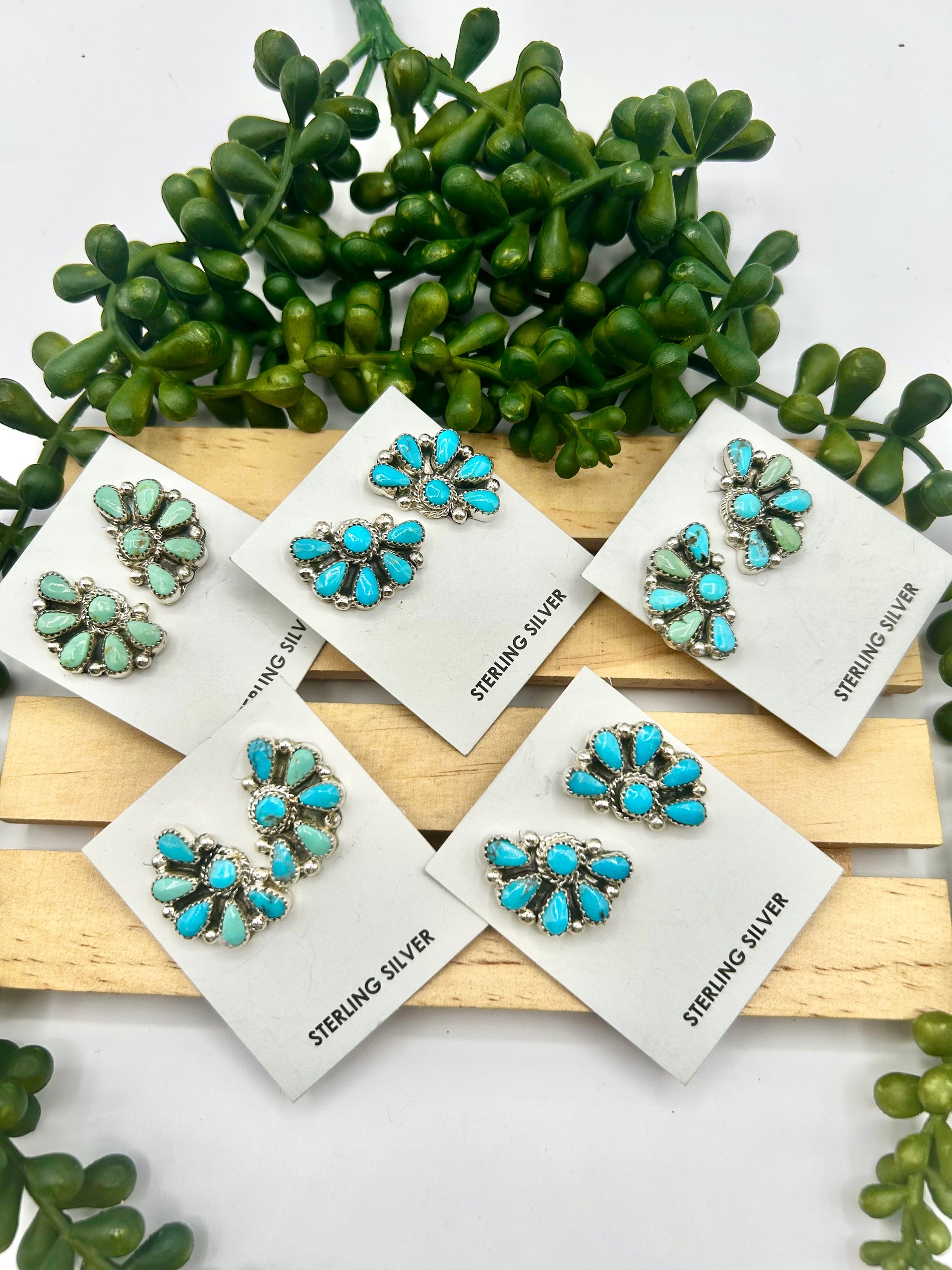 Alicia Wilson Kingman Turquoise & Sterling Silver Post Earrings