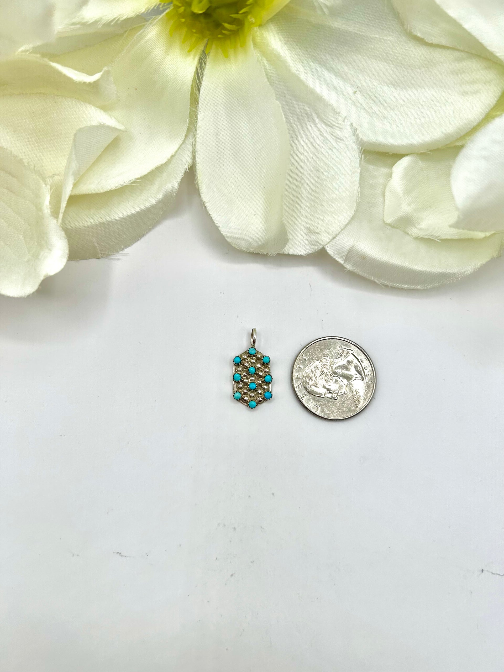 Zuni Made Kingman Turquoise & Sterling Silver Pendant