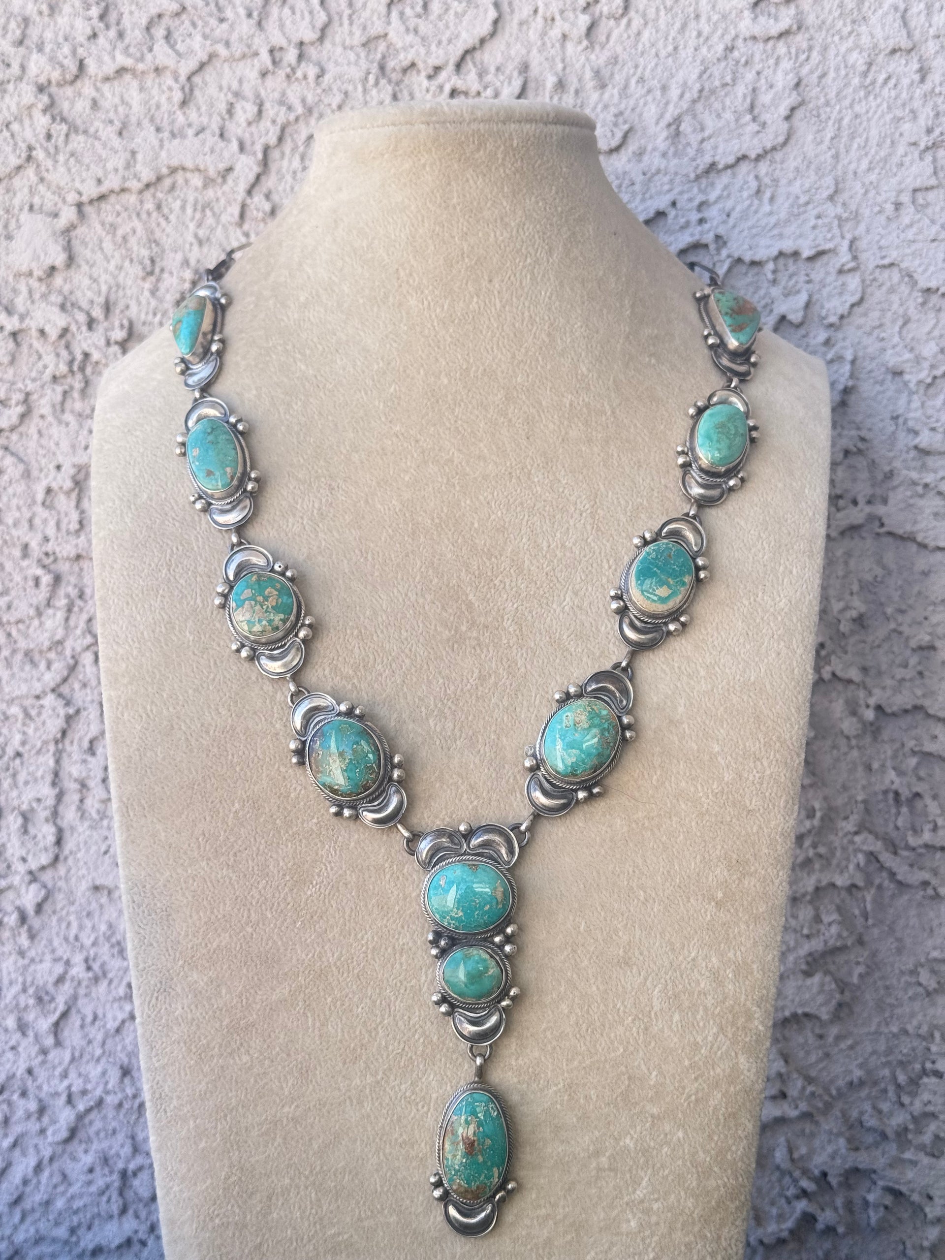 Paul Livingston Royston Turquoise & Sterling Silver Necklace Set