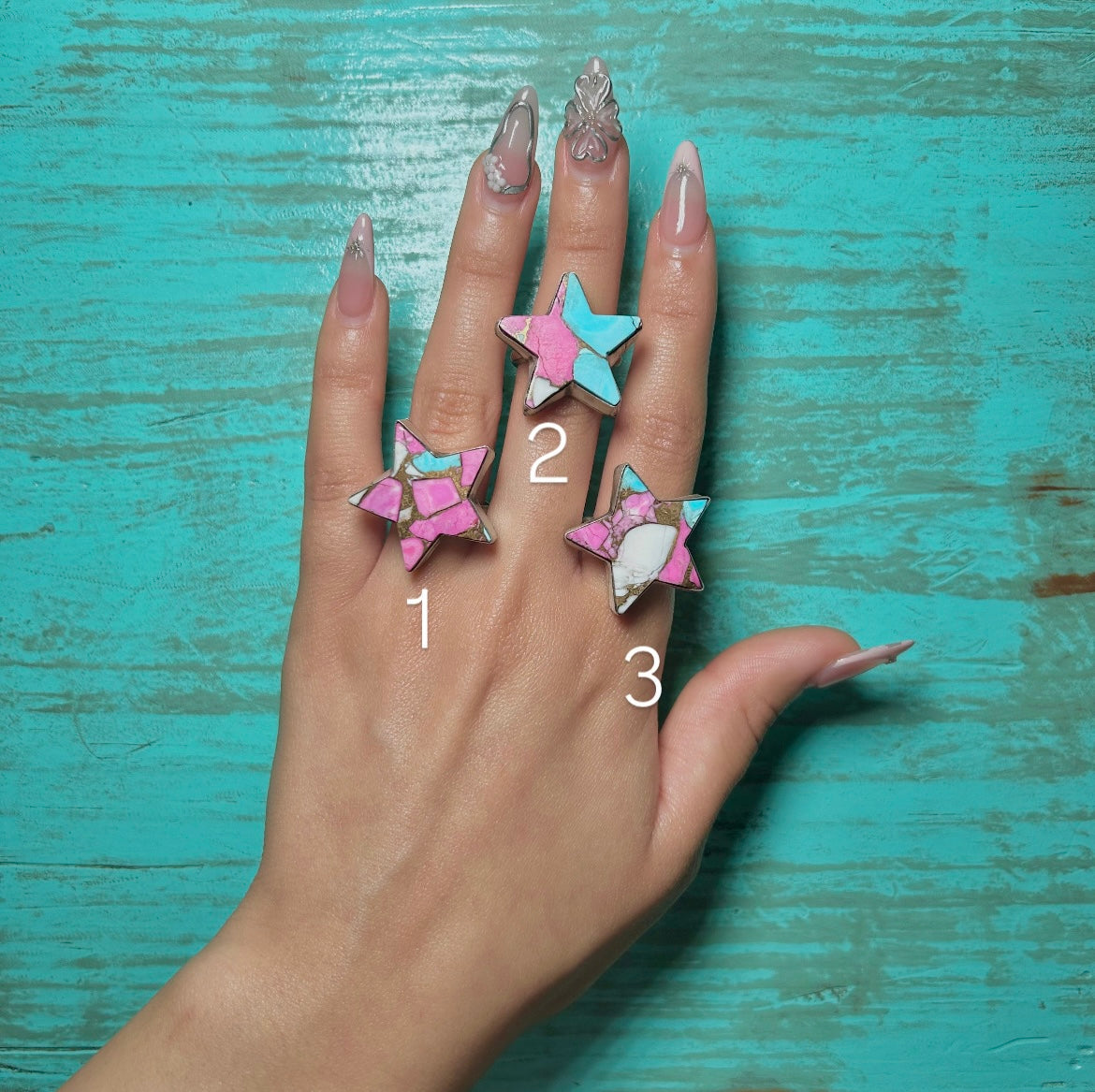 Johnny Dixon Cotton Candy & Sterling Silver Adjustable Ring