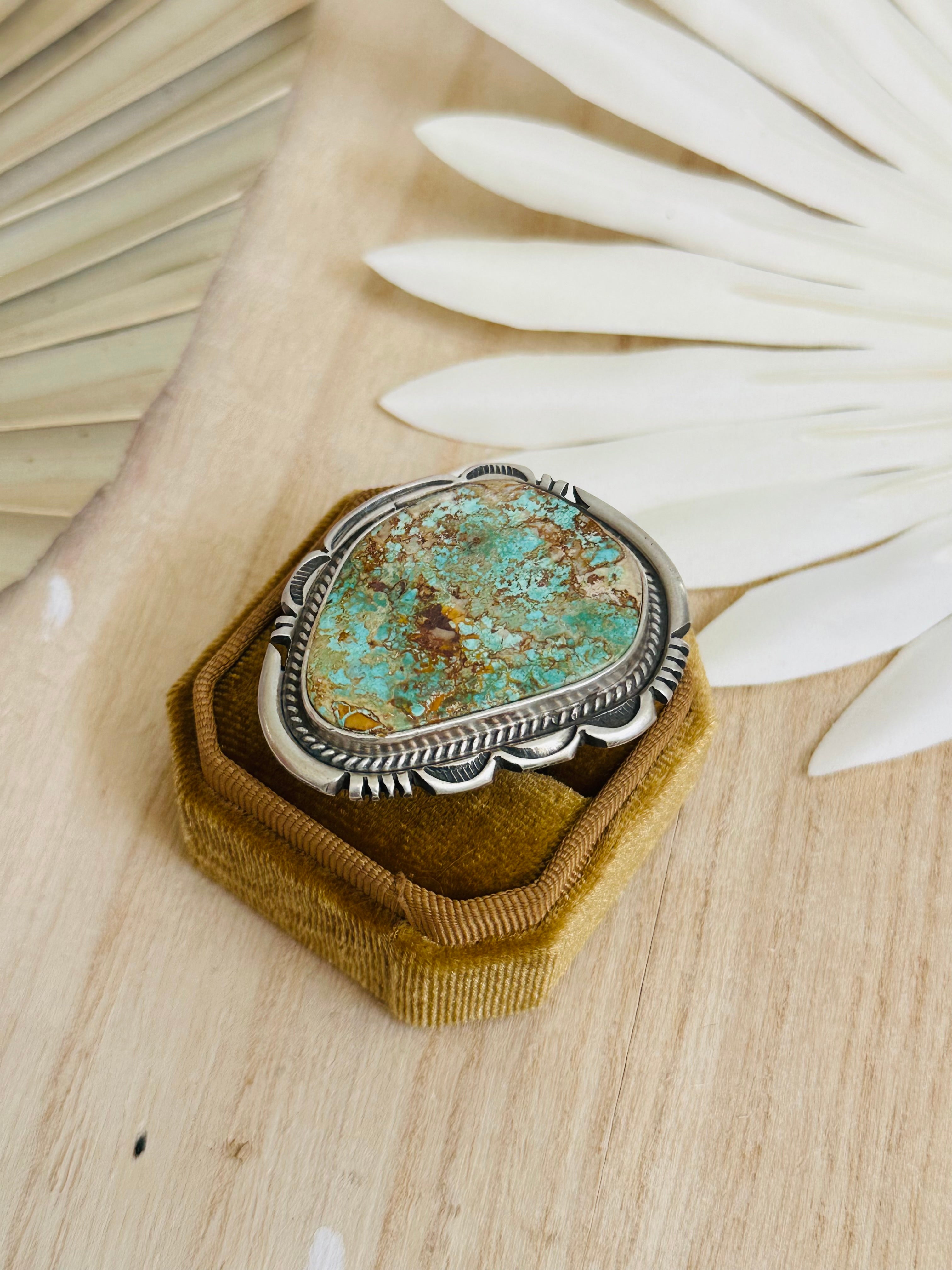 Jon Mccray Royston Turquoise & Sterling Silver Adjustable Ring