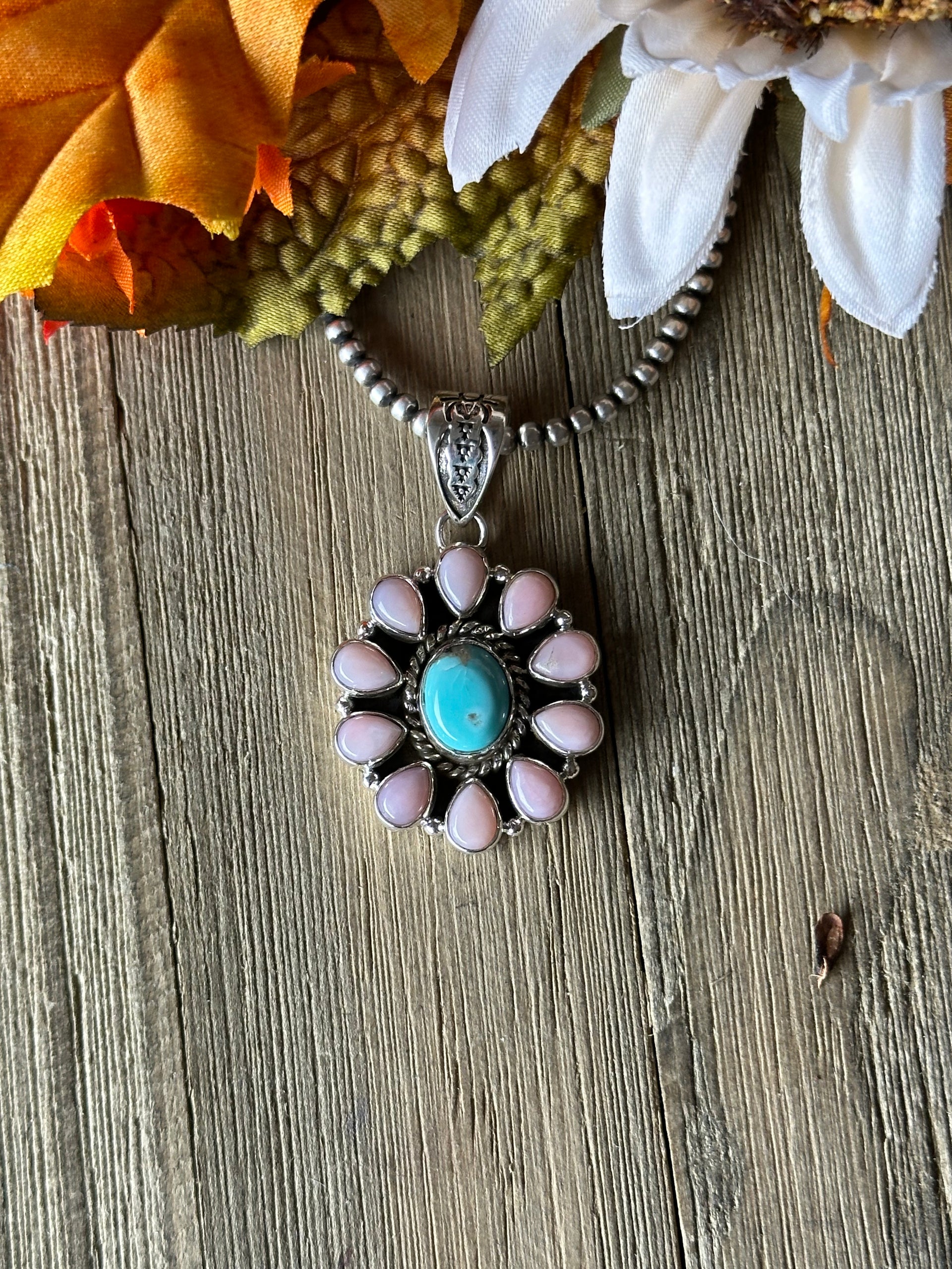 Southwest Handmade Multi Stone & Sterling Silver Pendant