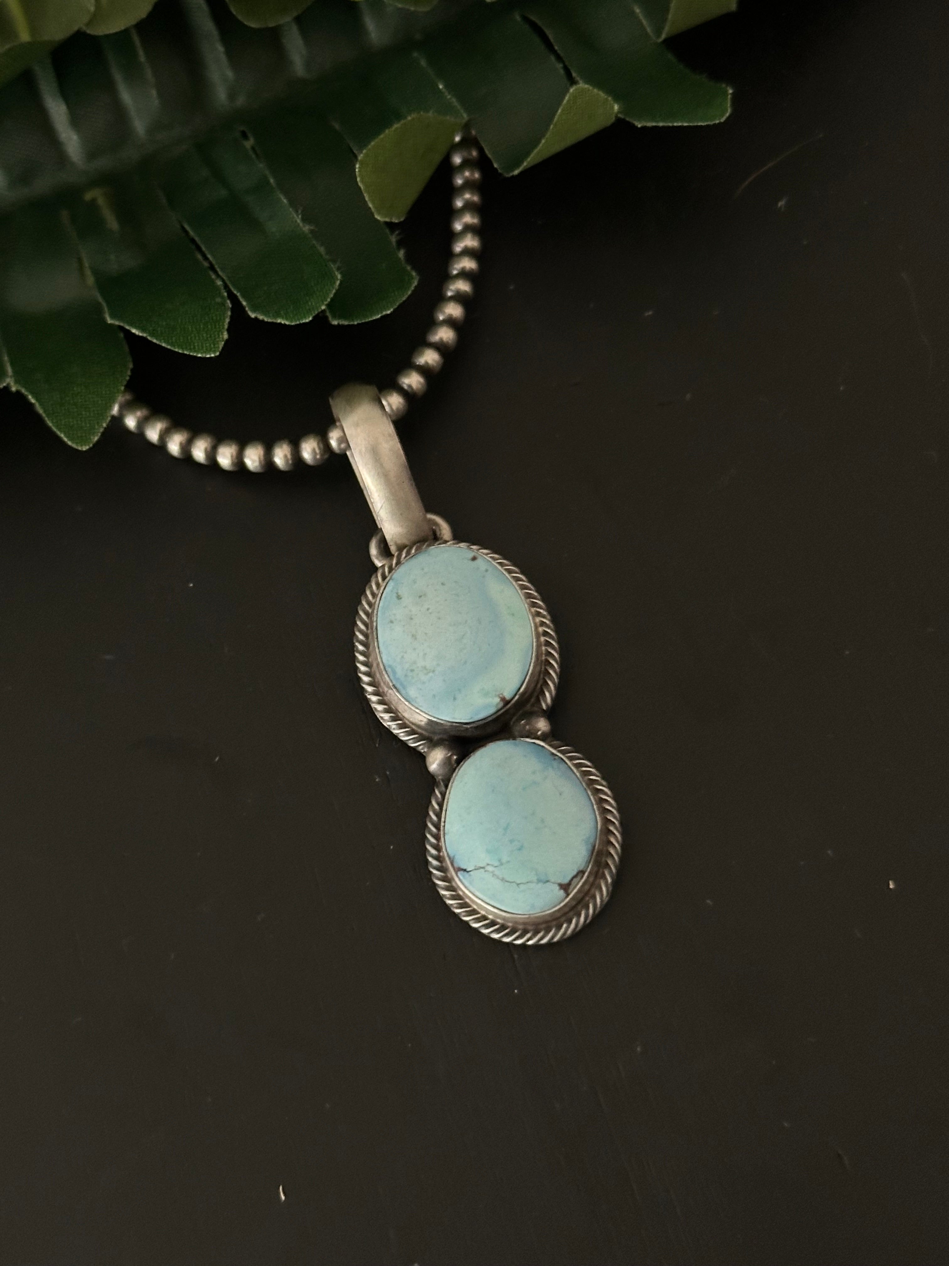 Darrin Livingston Golden Hills Turquoise & Sterling Silver Pendant