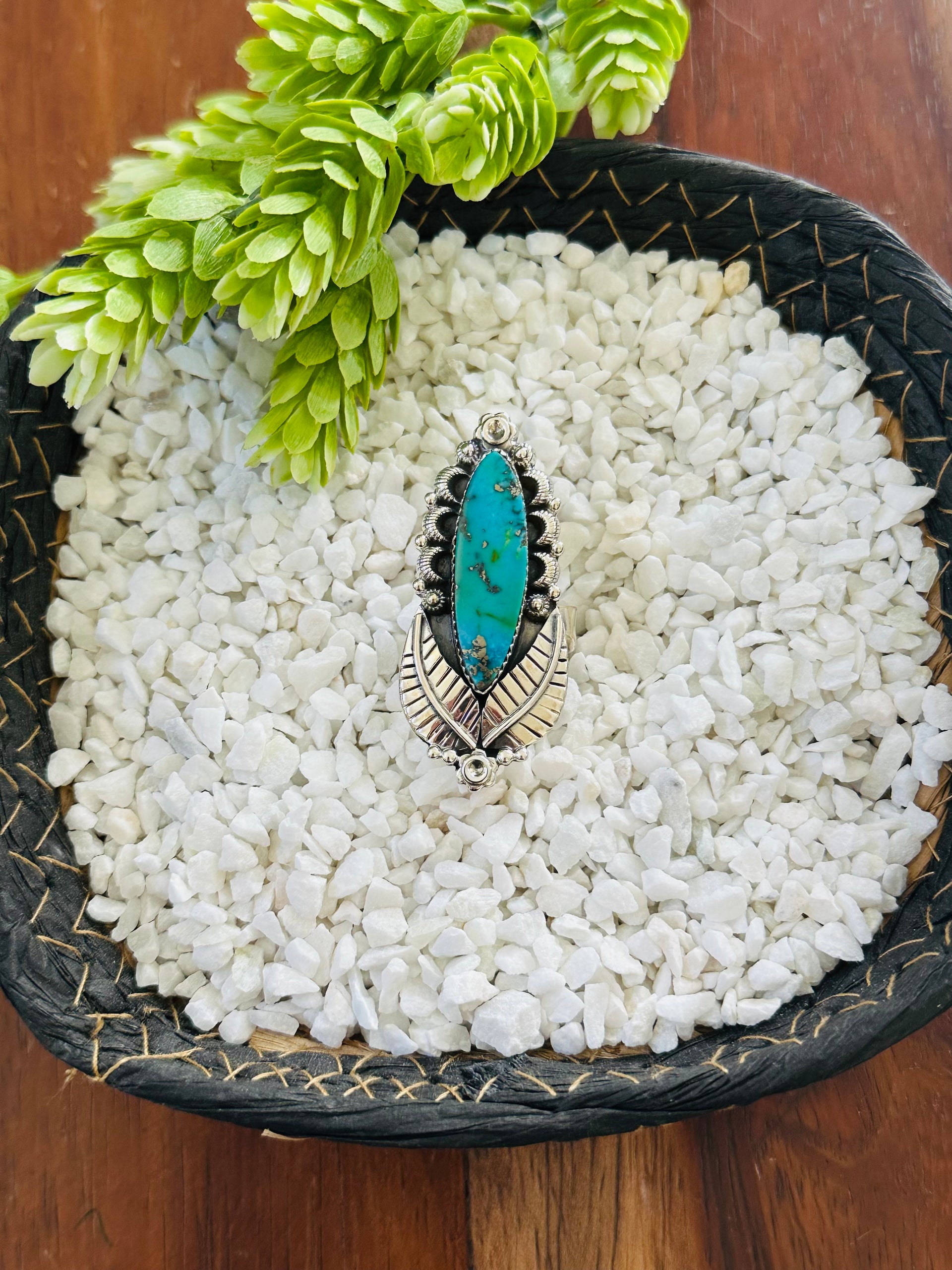 TTD “Retro” Kingman Turquoise & Sterling Silver Adjustable Ring