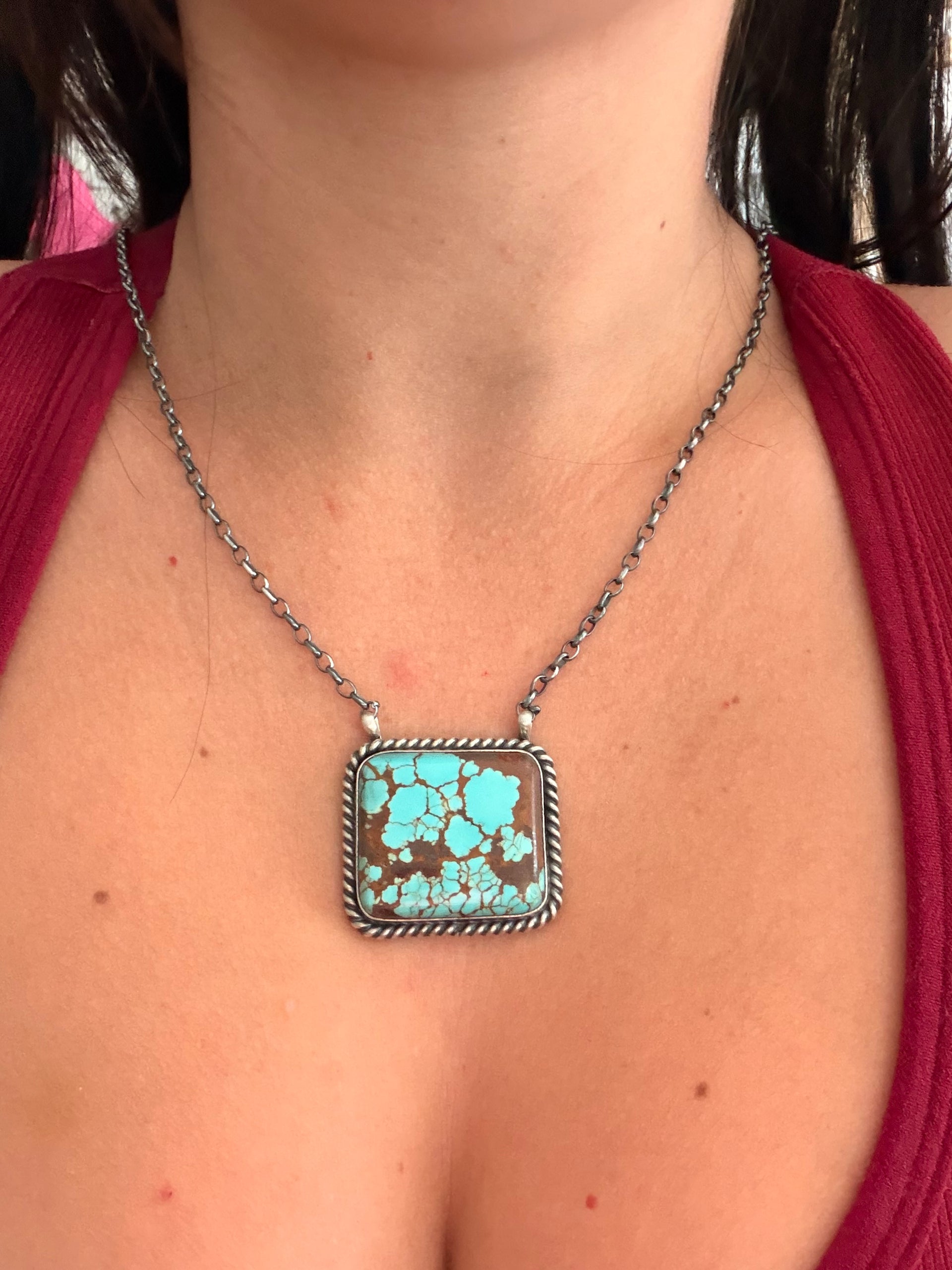 Judith Dixon Mine 8 Turquoise & Sterling Silver Necklace