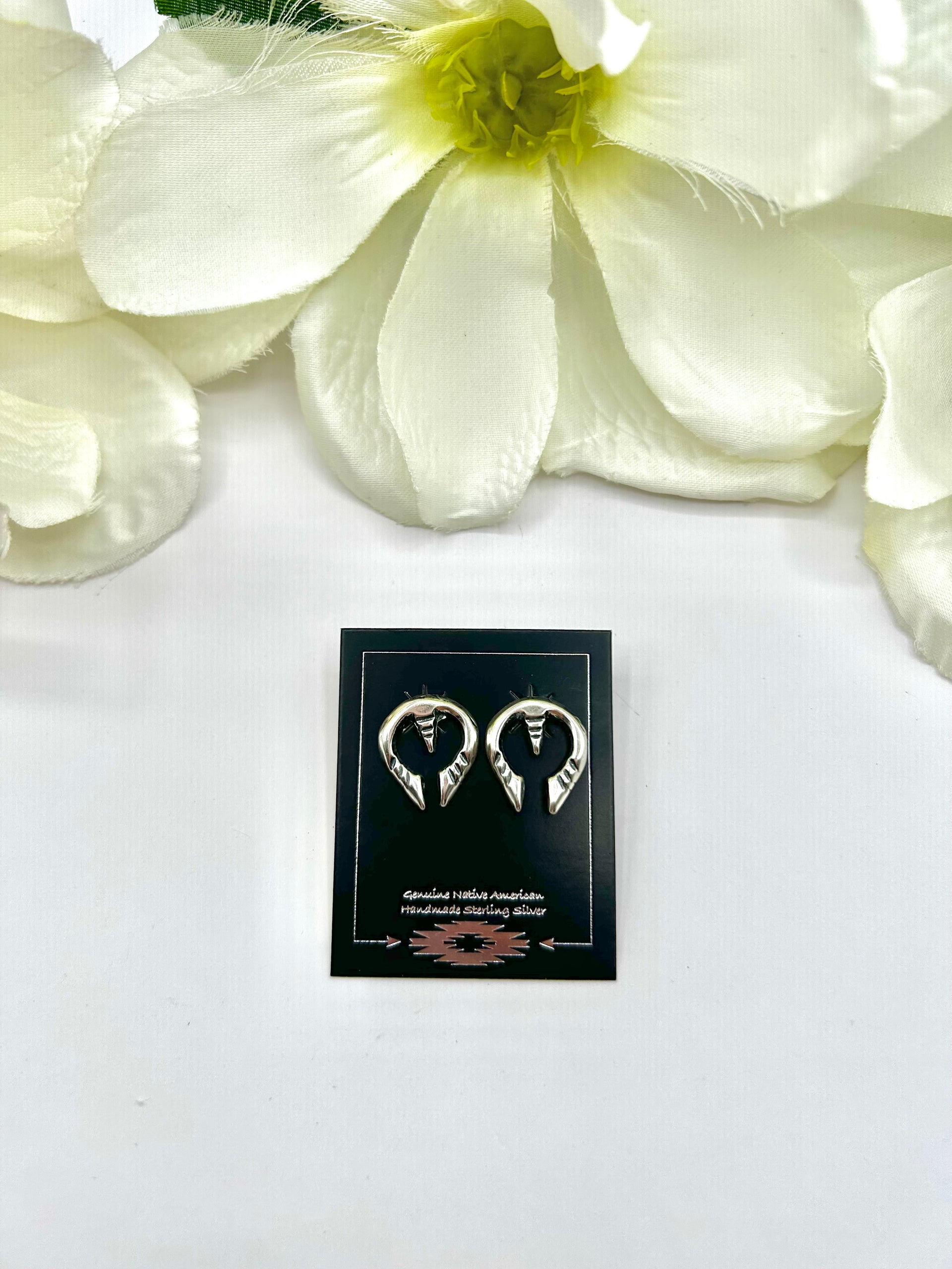 Navajo Made Sterling Silver Post  Earrings