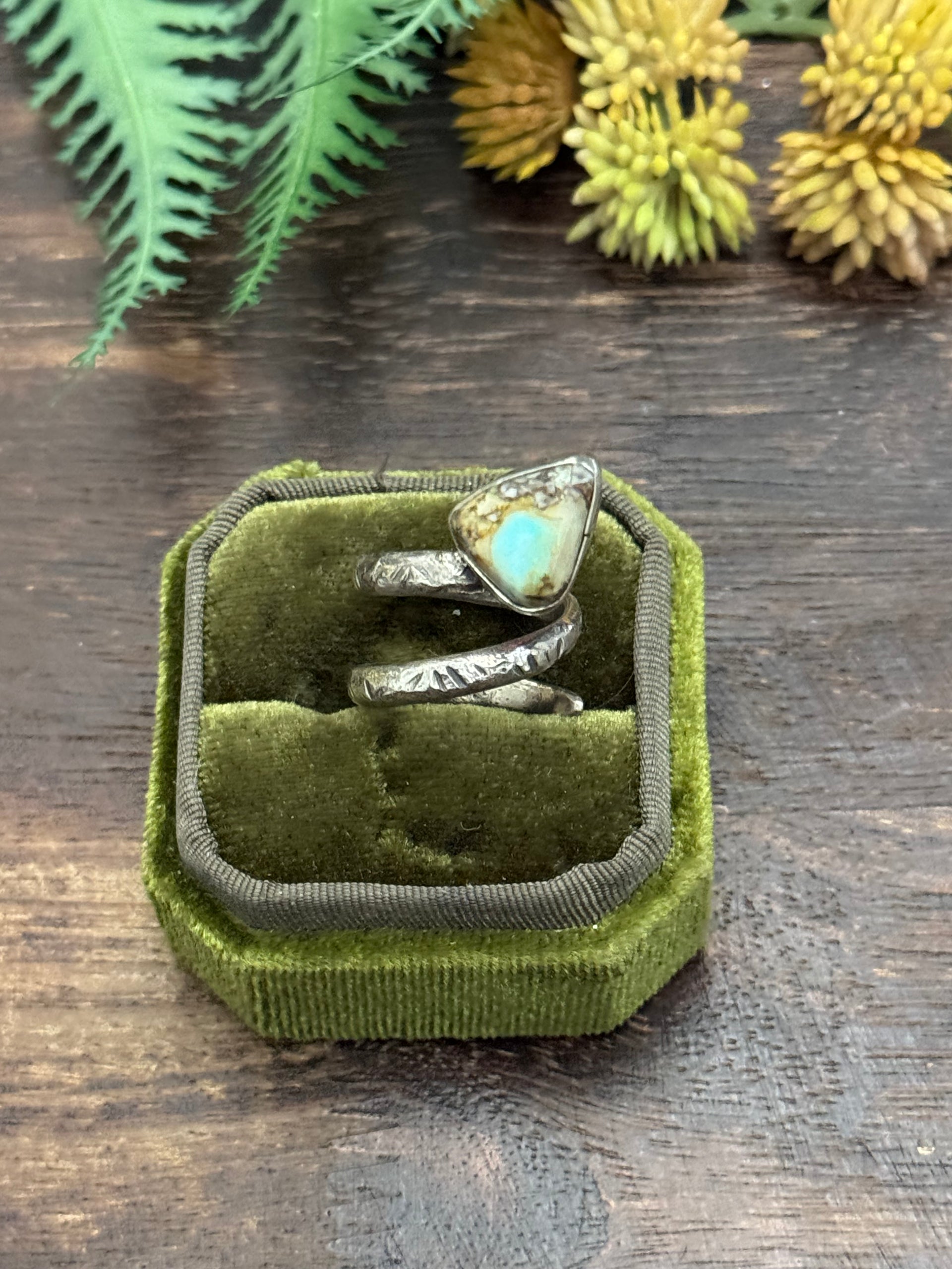 Jude Candalaria Golden Hills Turquoise Sterling Silver Adjustable Ring