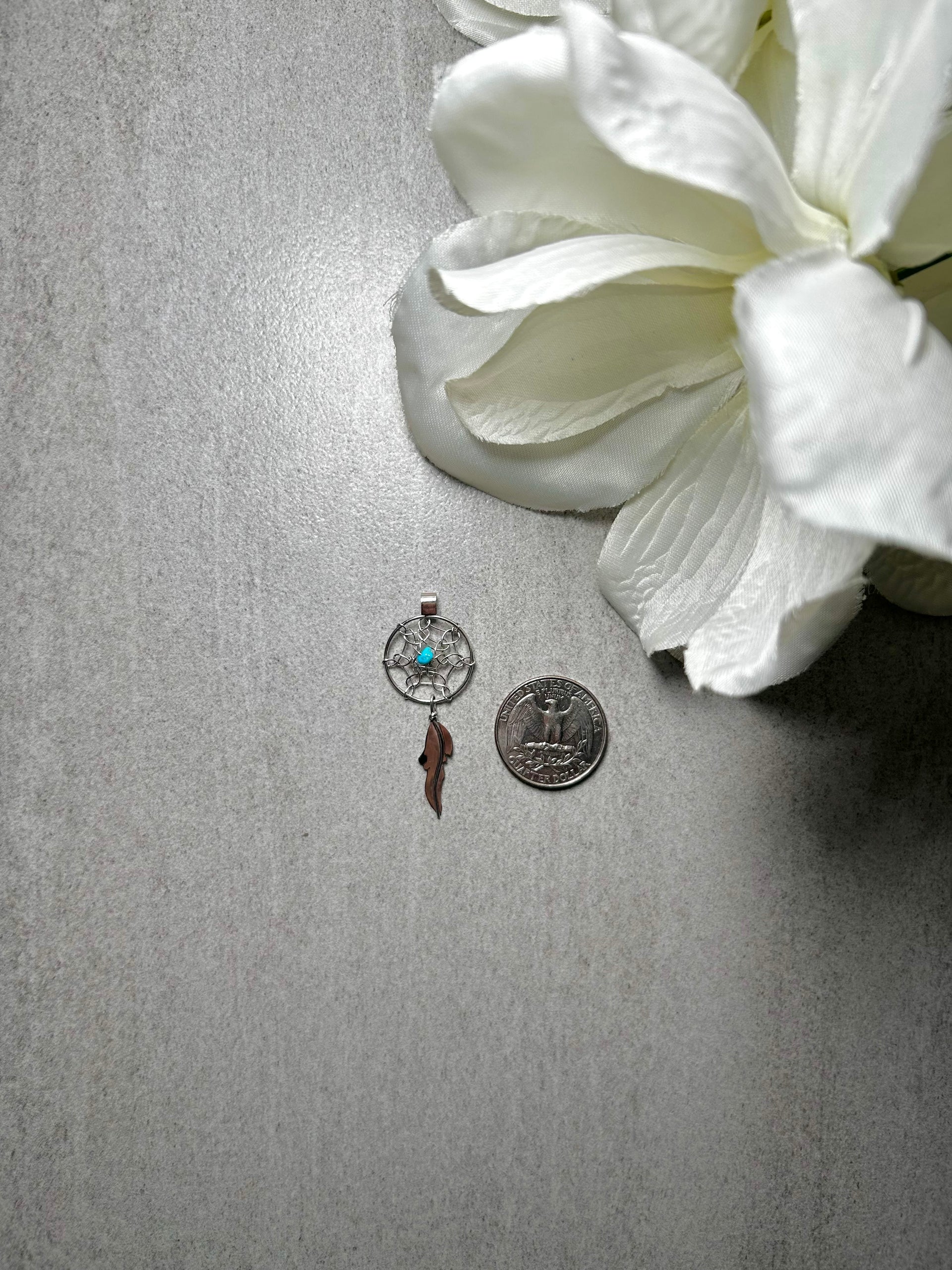 Navajo Made Kingman Turquoise & Sterling Silver Pendant