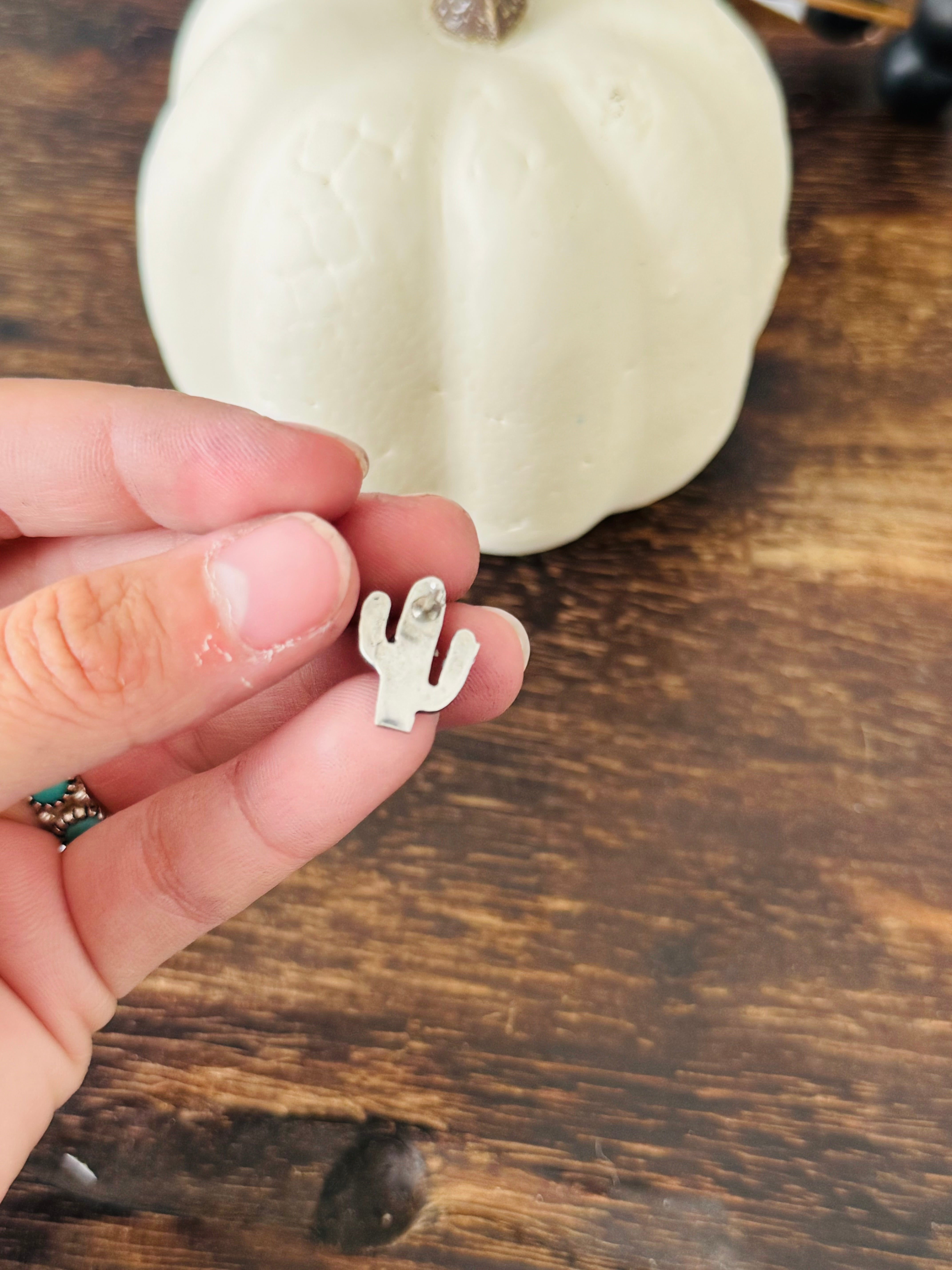 Navajo Made Spiny Oyster & Sterling Silver Cactus Post Earrings