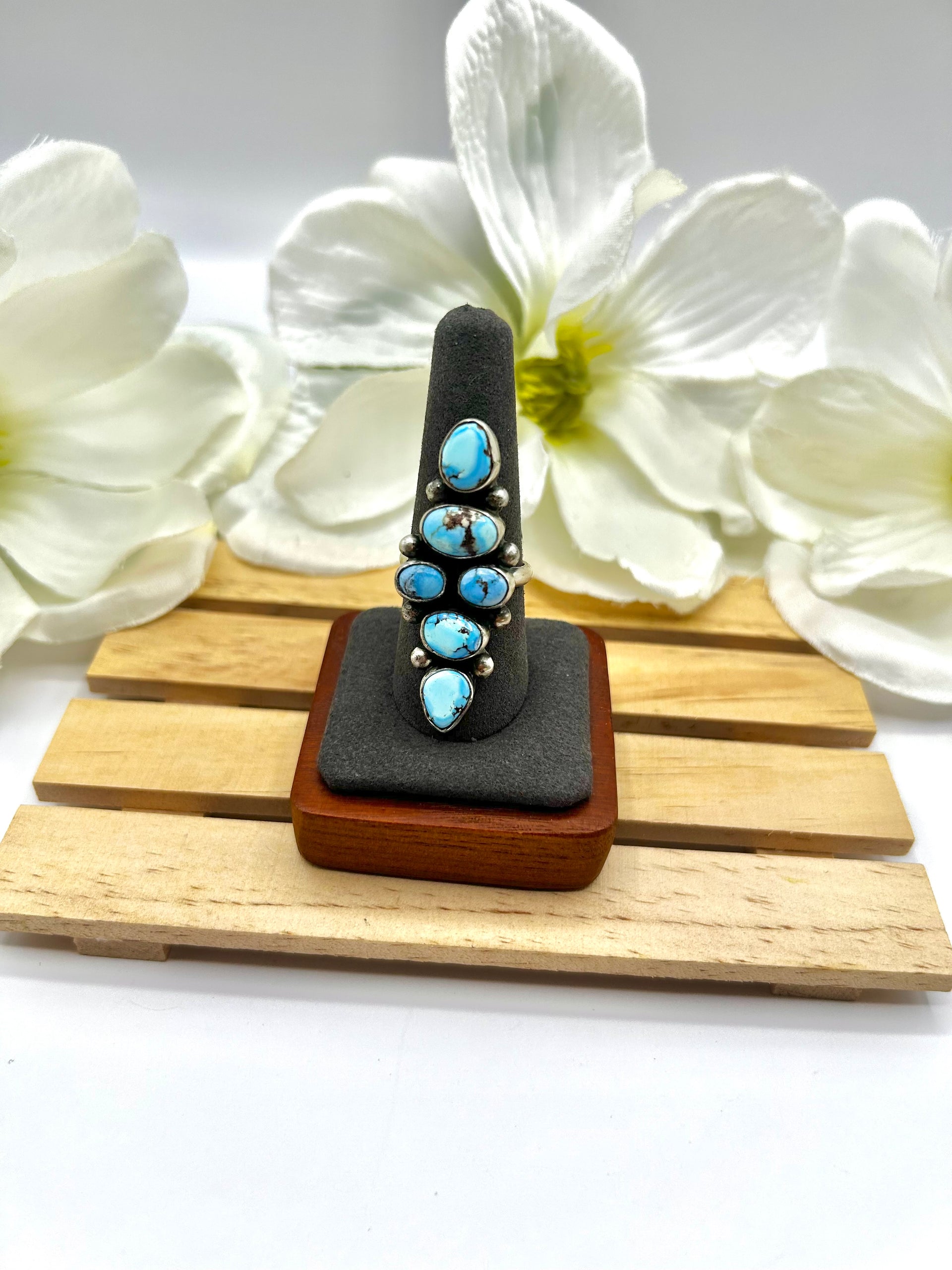 Jameson Garcia Golden Hill Turquoise & Sterling Silver Ring Size 9