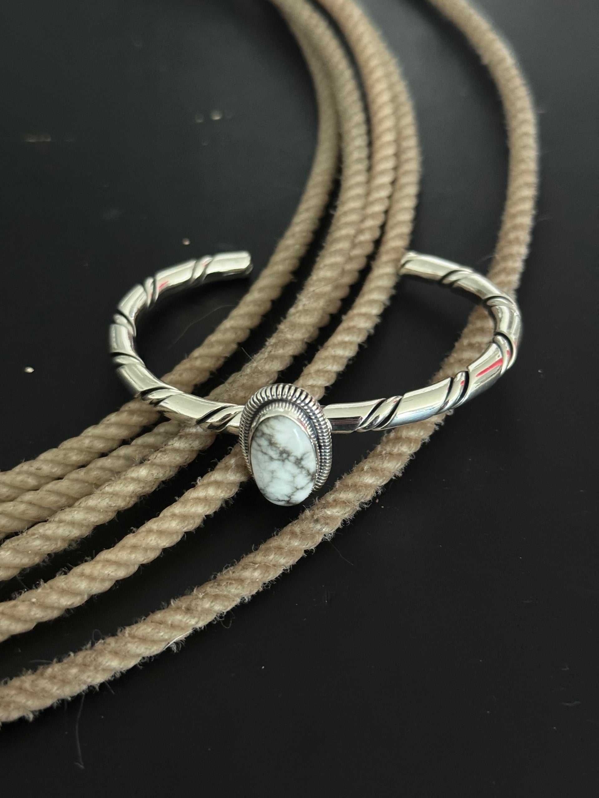 Wydell Billie White Buffalo & Sterling Silver Cuff Bracelet