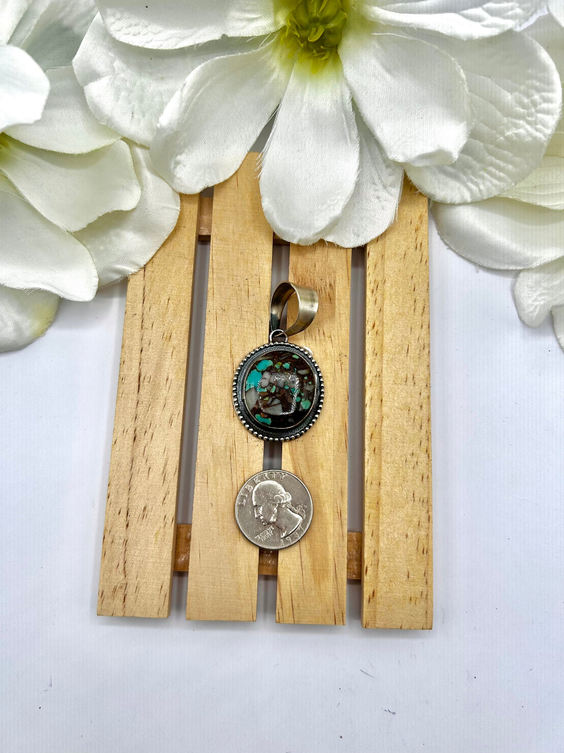 Thomas Francisco Ribbon Royston Turquoise & Sterling Silver Pendant (Copy)