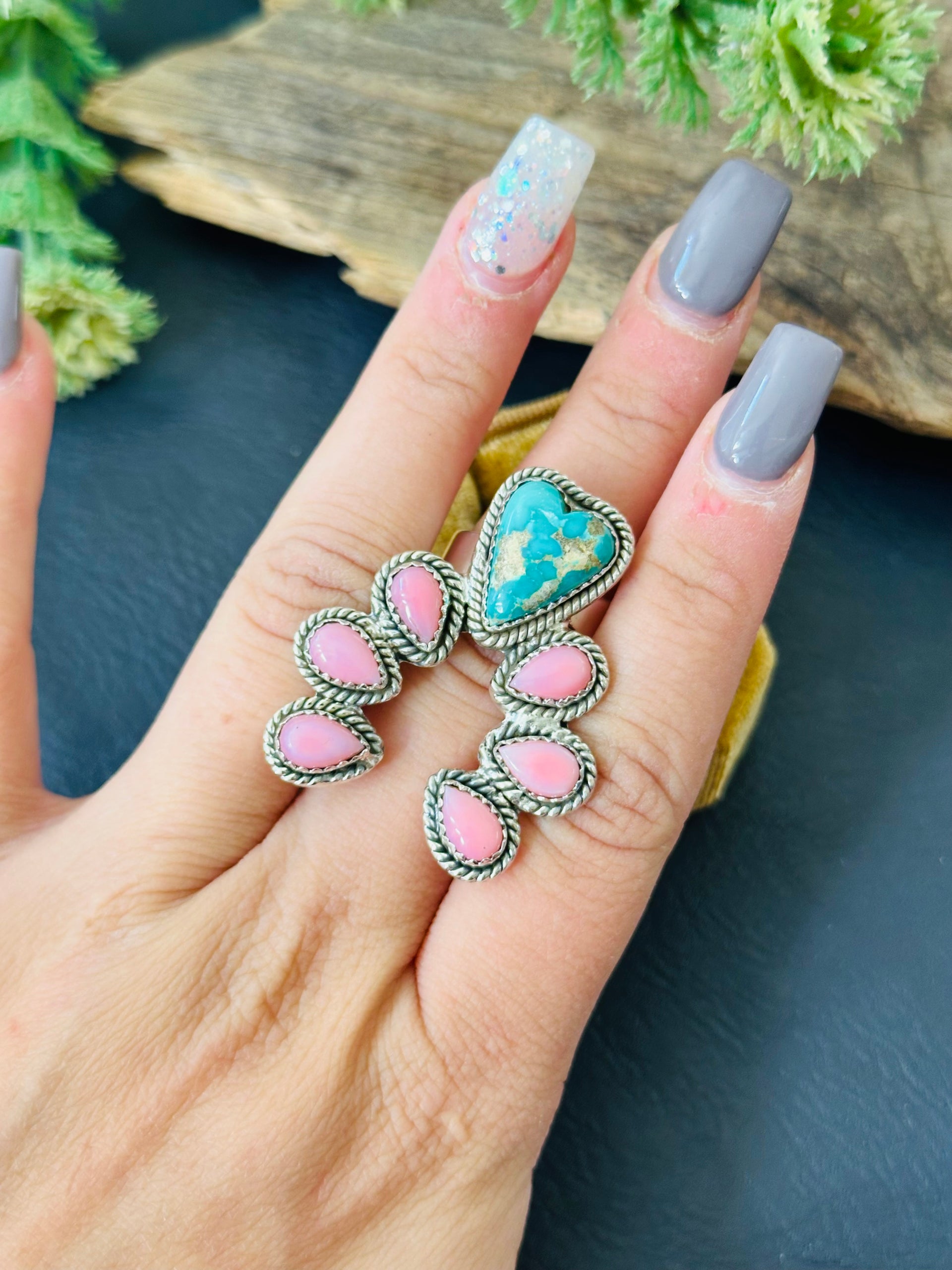TTD “Infinity” Multi Stone & Sterling Silver Adjustable Ring