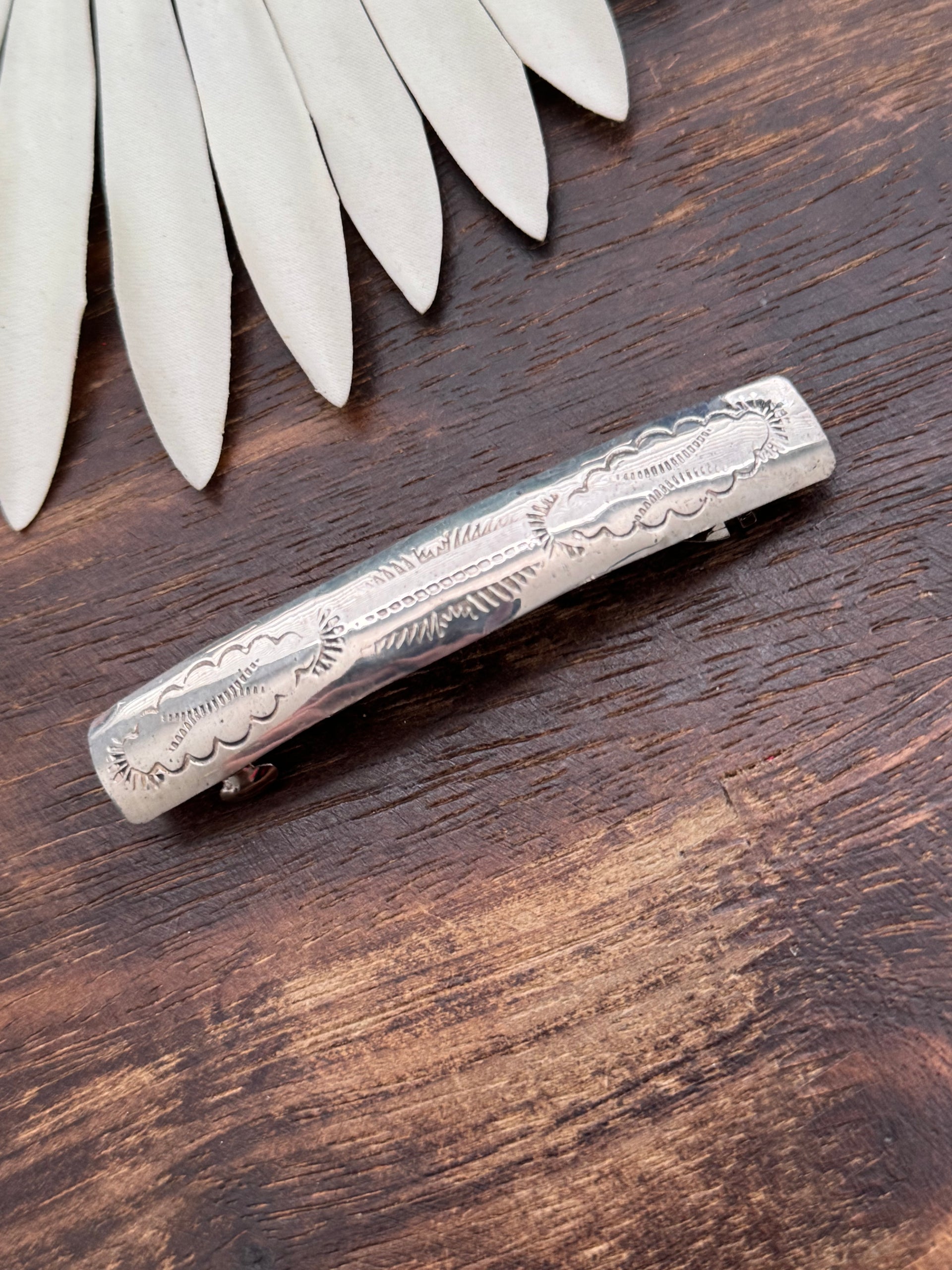 Navajo Made Sterling Silver Hair Barrette