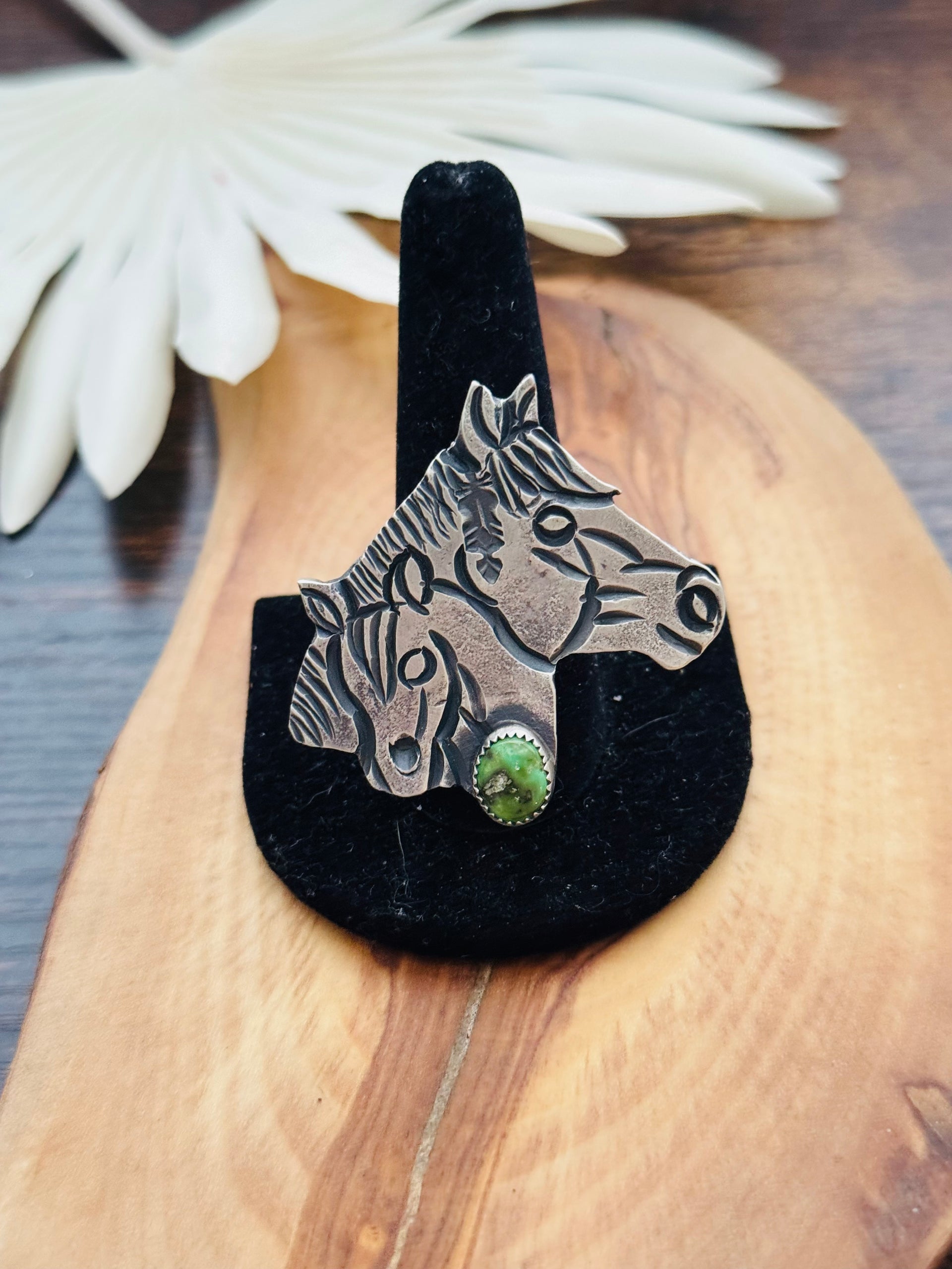 Kindale Billah Sonoran Mountain Turquoise & Sterling Silver Adjustable Horse Ring