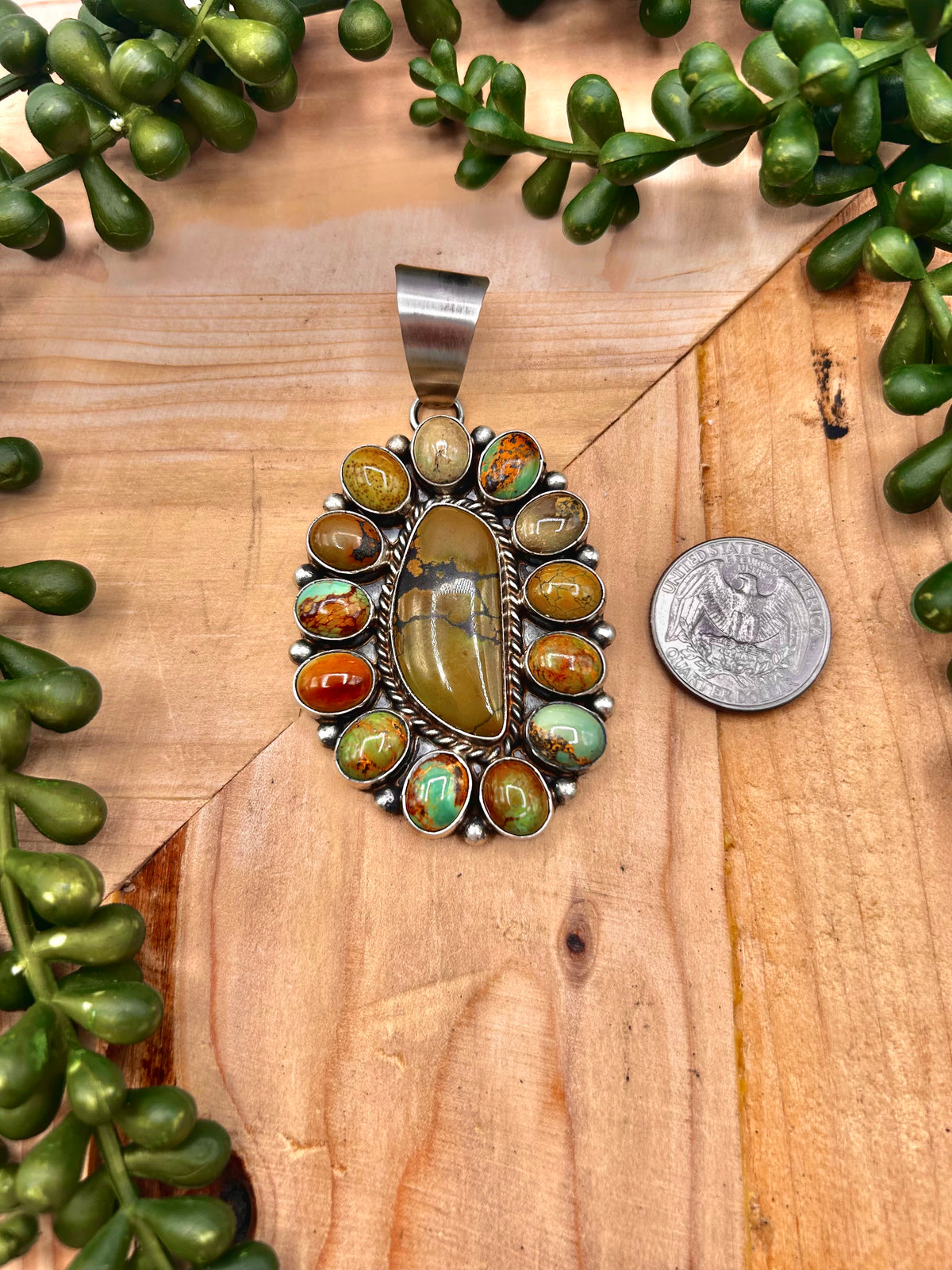 Wilson Dave’s Hubei Turquoise & Sterling Silver Pendant