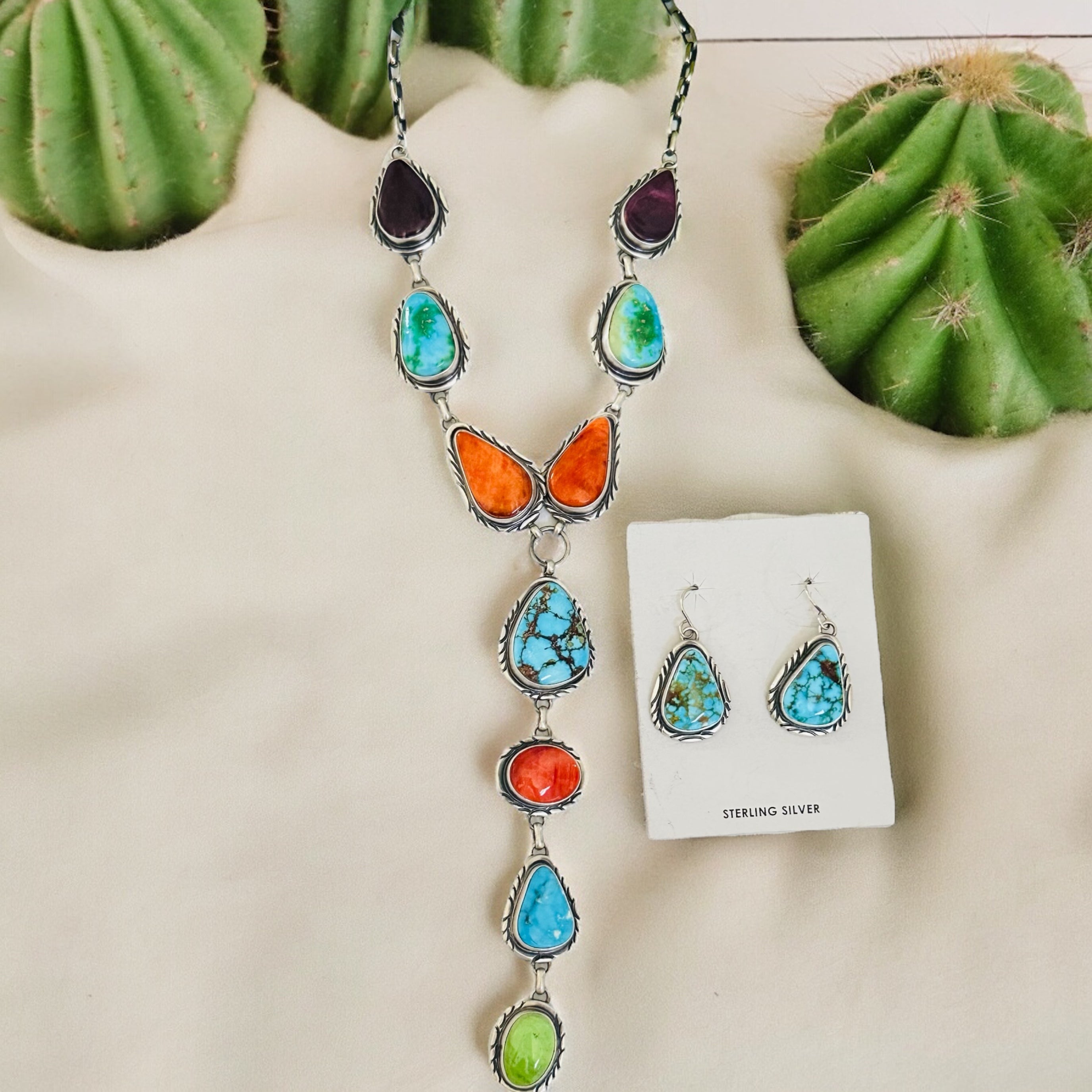 Rick Tolino Multi Stone & Sterling Silver Necklace Set