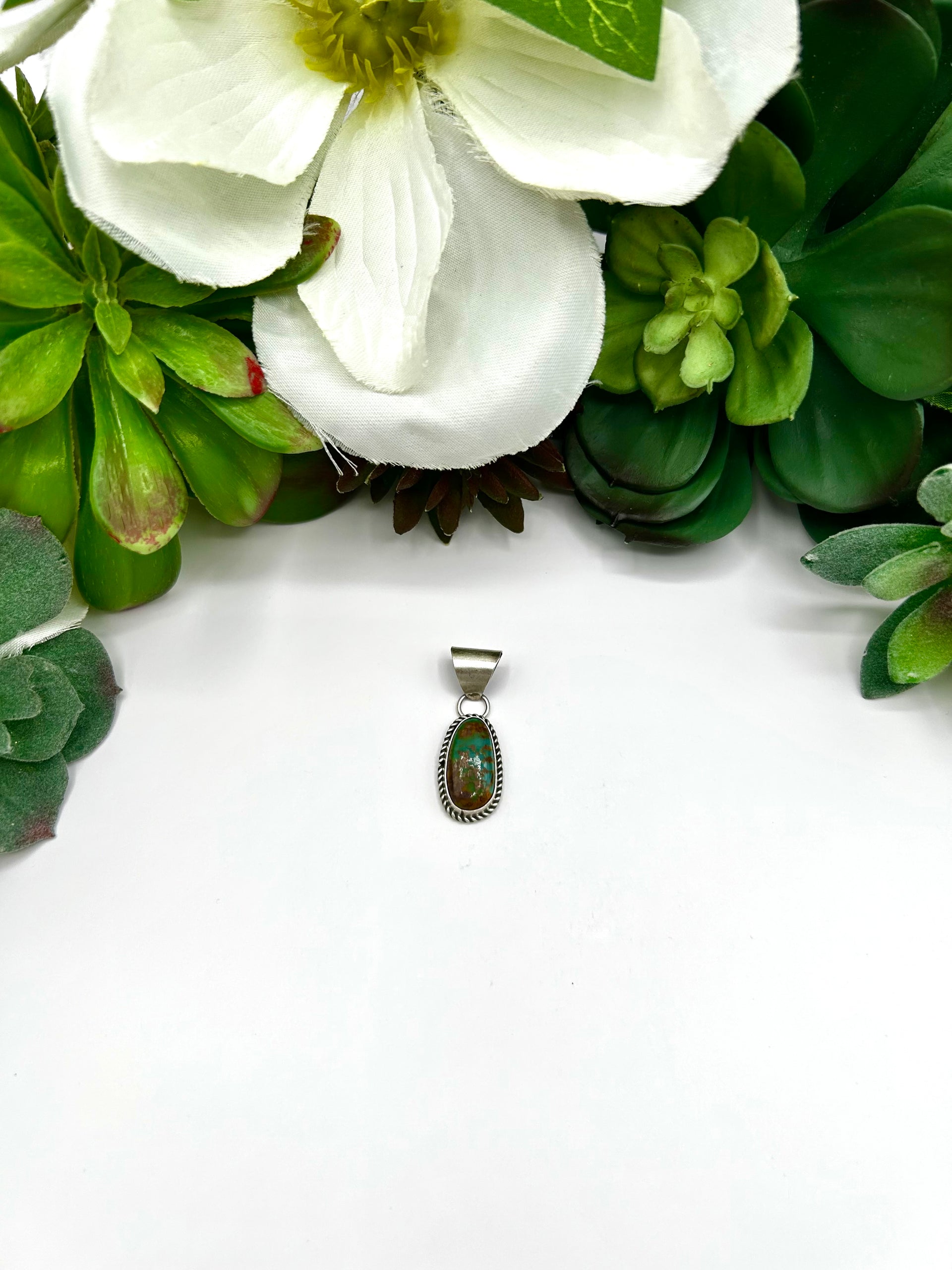 Navajo Made Royston Turquoise & Sterling Silver Pendant